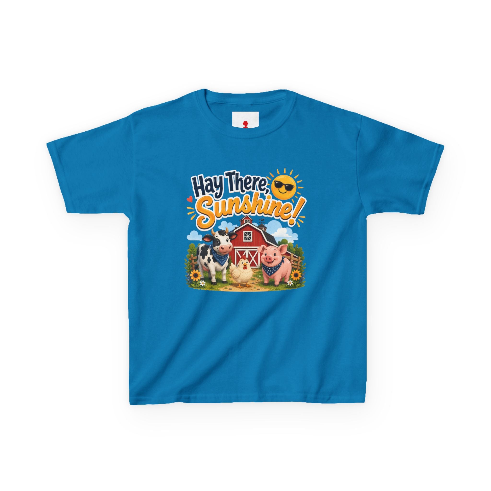 Kids Tee — "Hay There, Sunshine!" Farm Animal Graphic