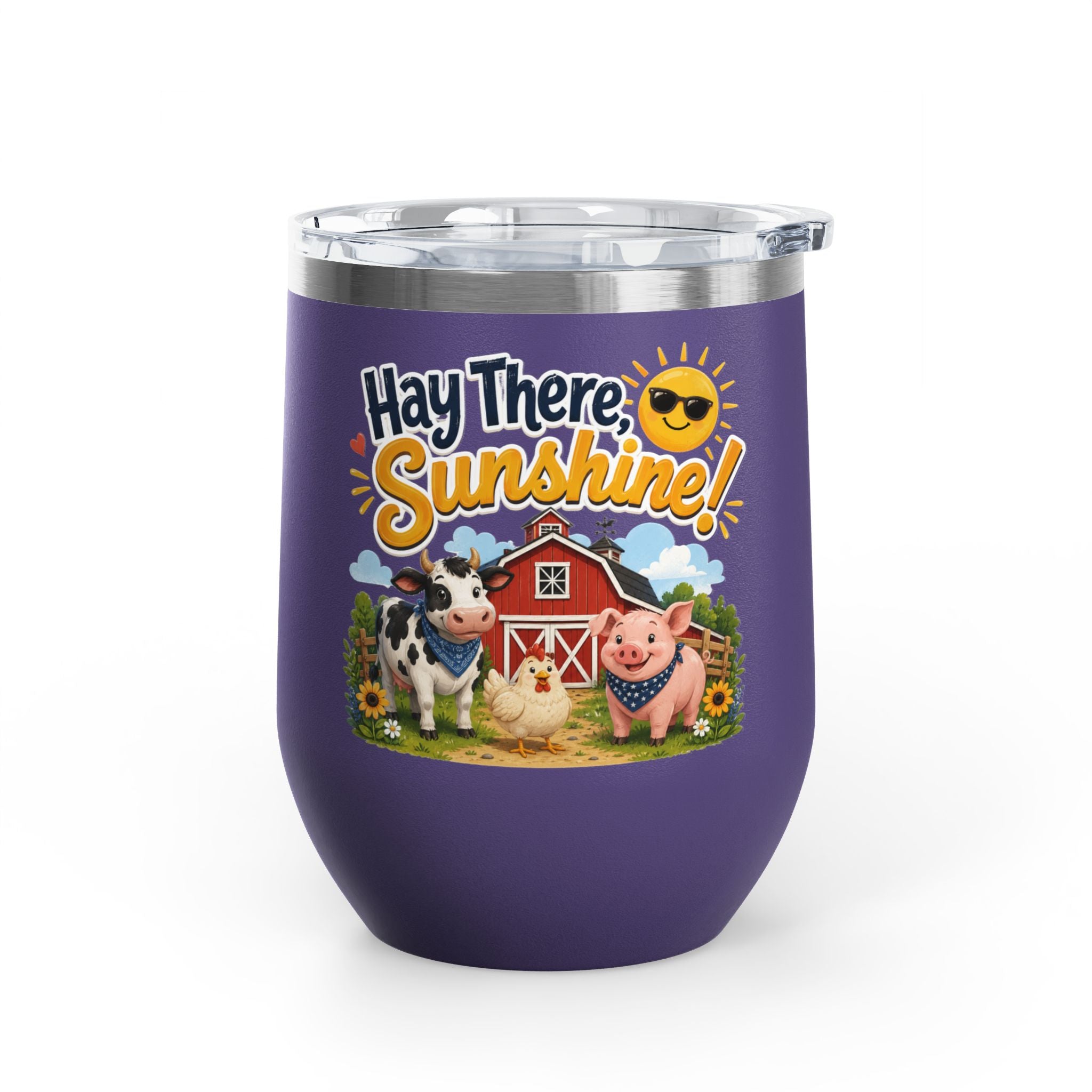 "Hay There, Sunshine!" Farm Animal 12oz Insulated Cup