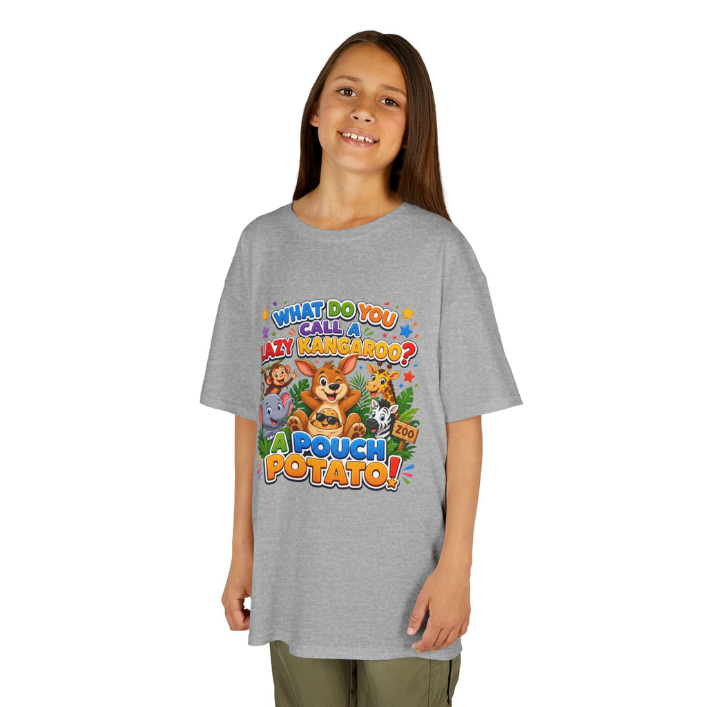 Lazy Kangaroo Pouch Potato Kids T-Shirt | Cute Animal Nursery Tee