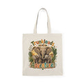 Elephant 'Trunkloads of Adventure' Natural Tote Bag