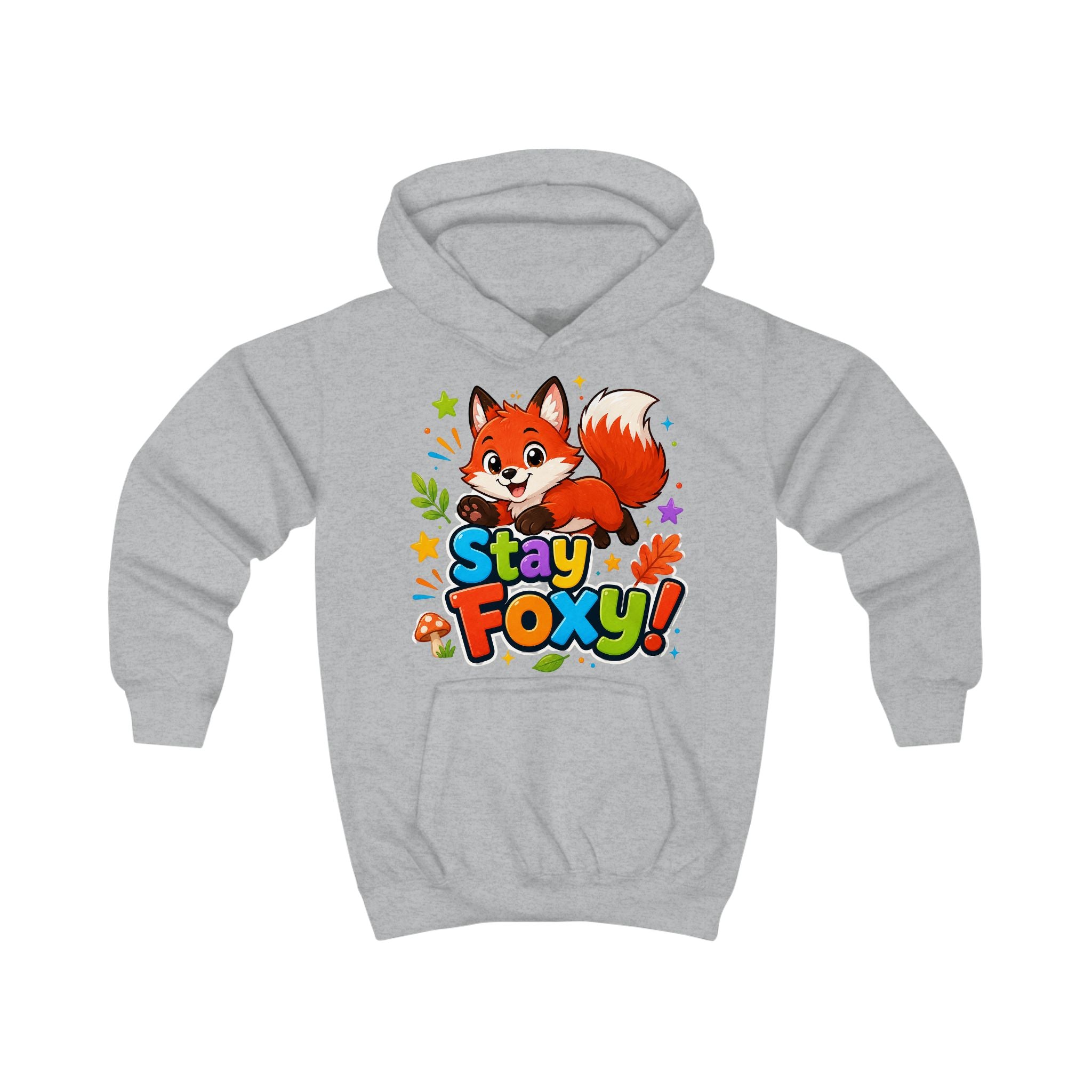 Kids Hoodie - "Stay Foxy" Cute Fox Graphic Pullover for Children
