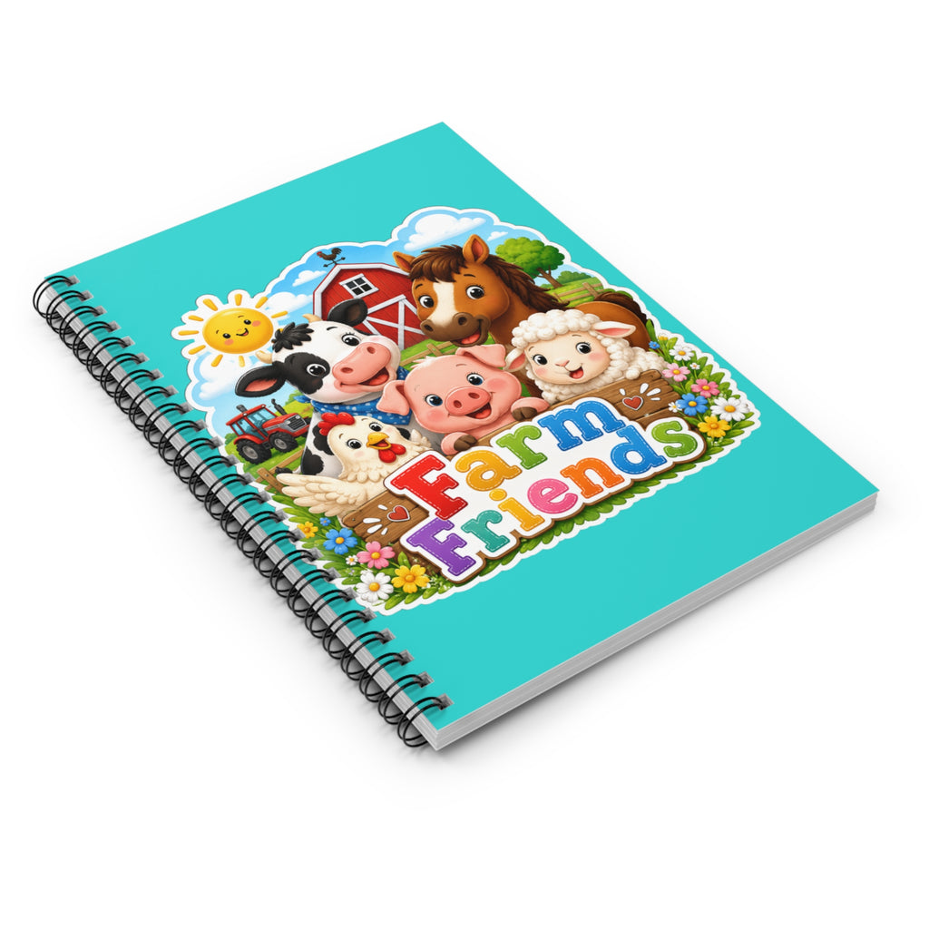 Farm Friends Spiral Notebook — Cute Kids Ruled-Lined Journal
