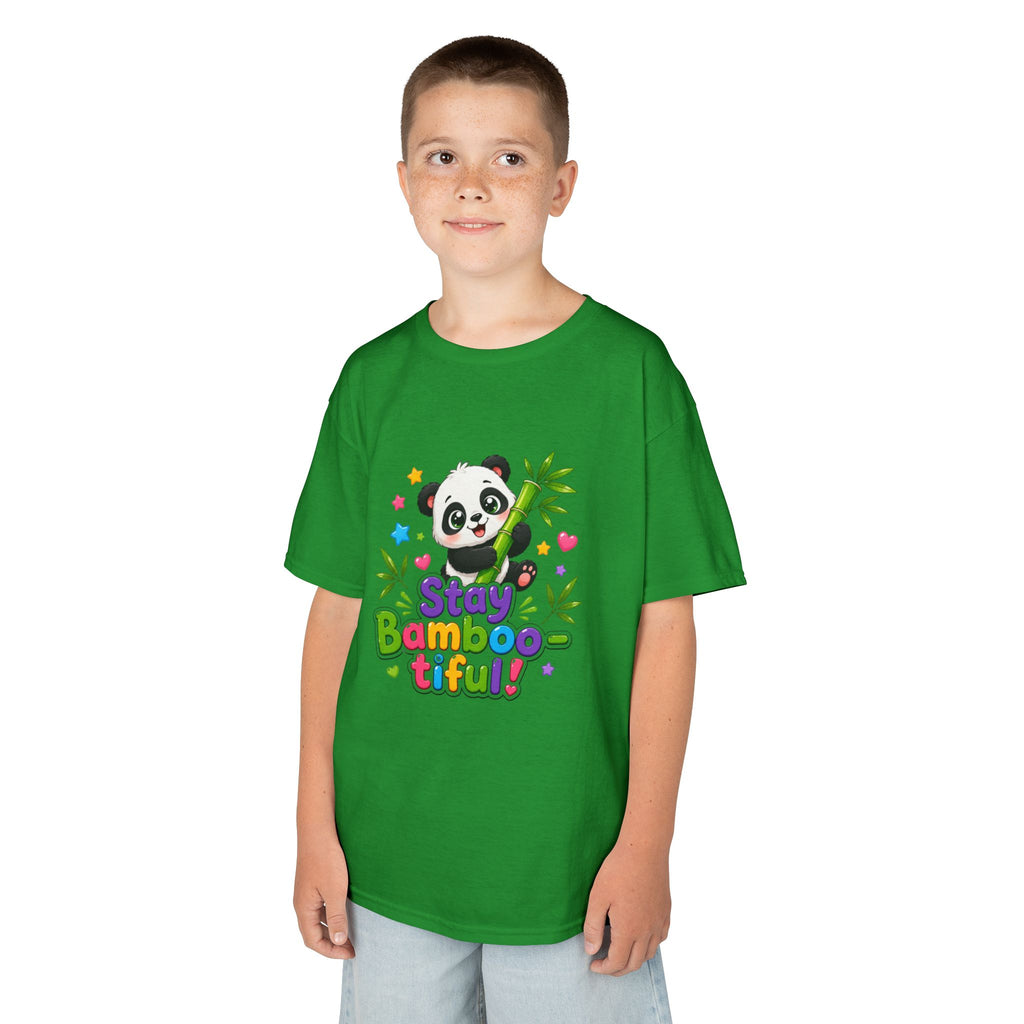Kids Panda 'Stay Bambootiful!' T-Shirt — Cute Bamboo Forest Tee for Boys & Girls