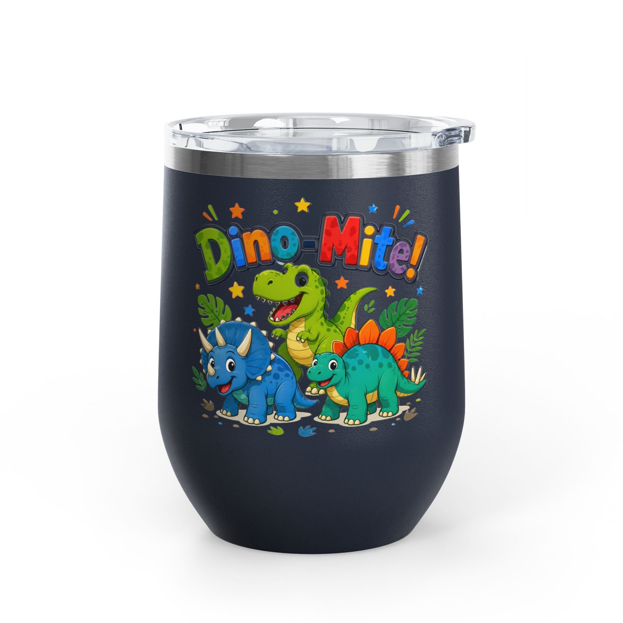"Dino-Mite!" Cute Kids Dinosaur 12oz Insulated Tumbler