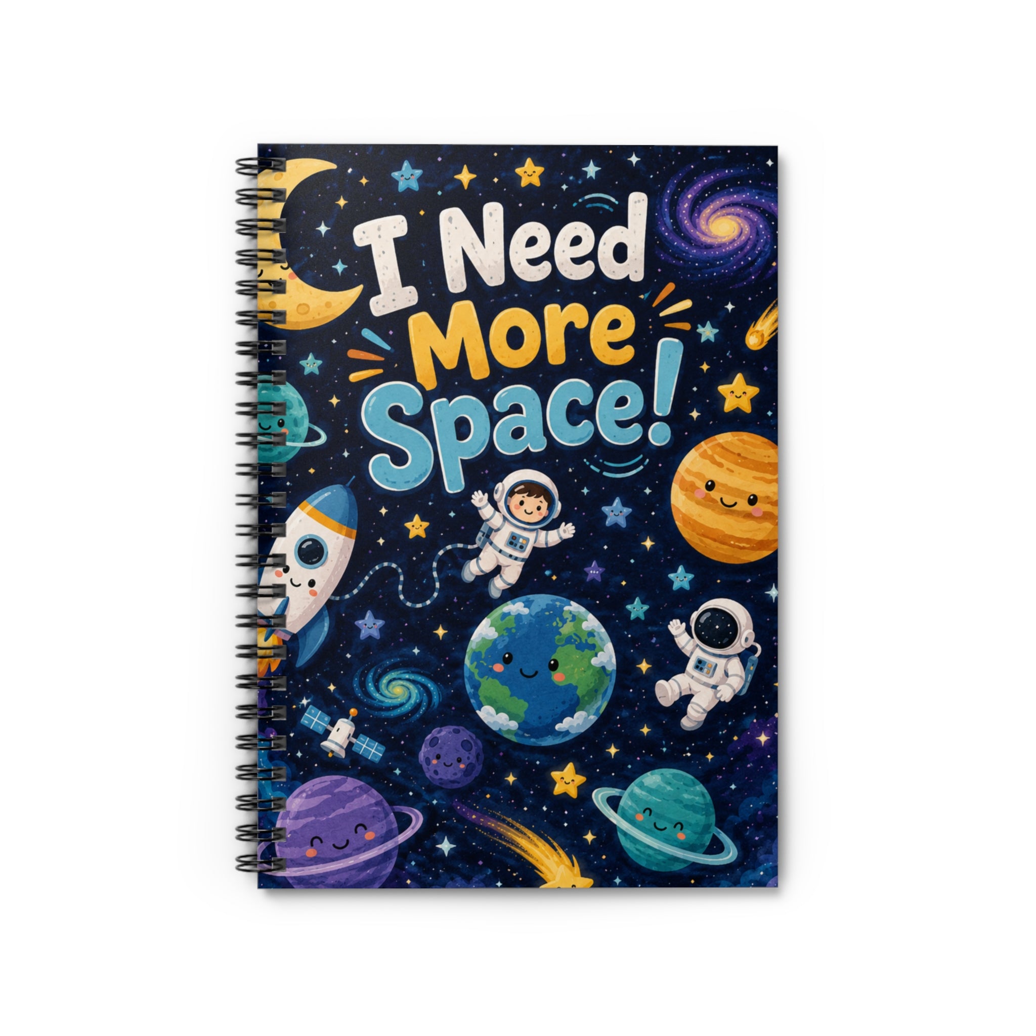 I Need More Space! Spiral Notebook – Cute Spacekids Ruled Journal