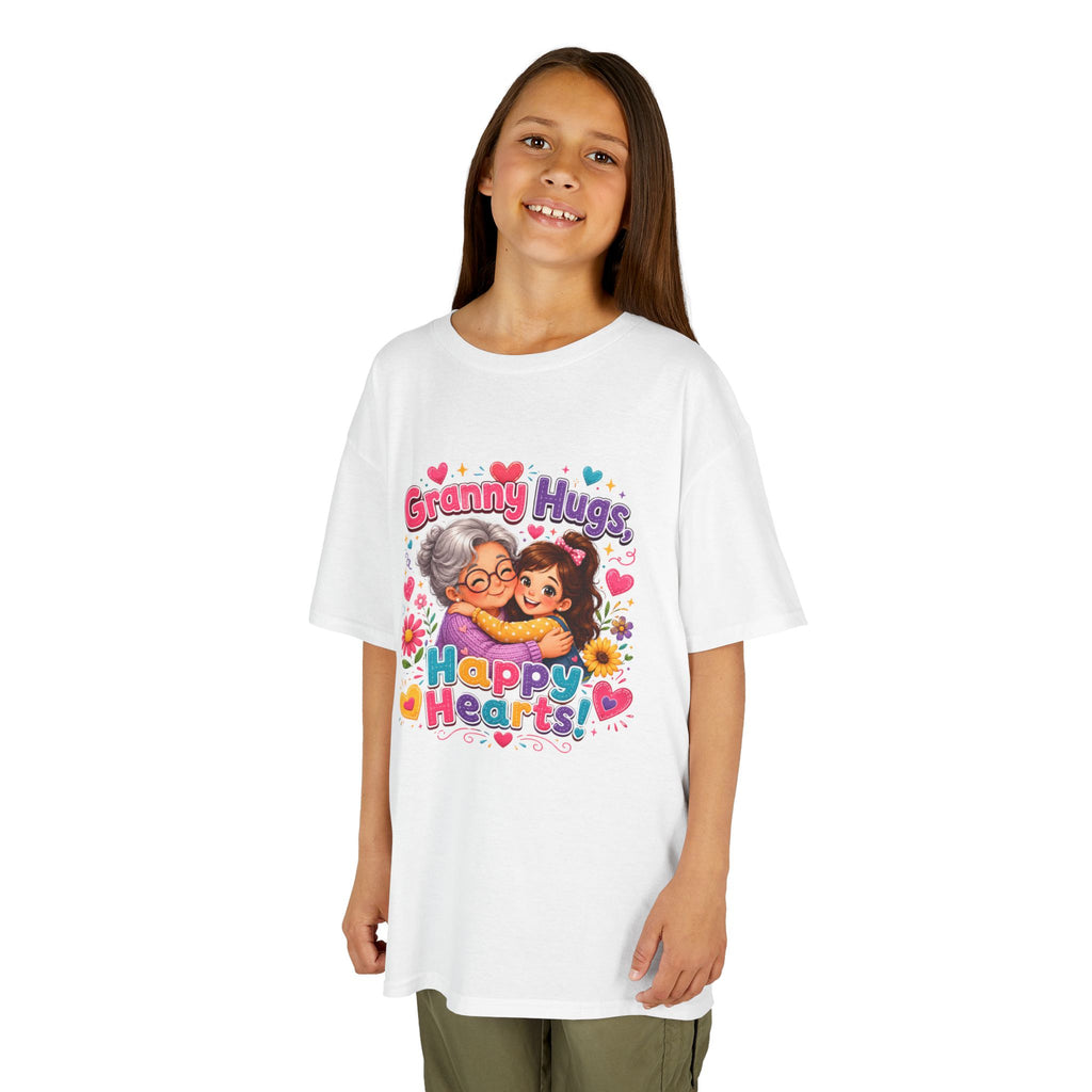 Granny Hugs Happy Hearts Tee | Grandma Grandchild Cute Illustration