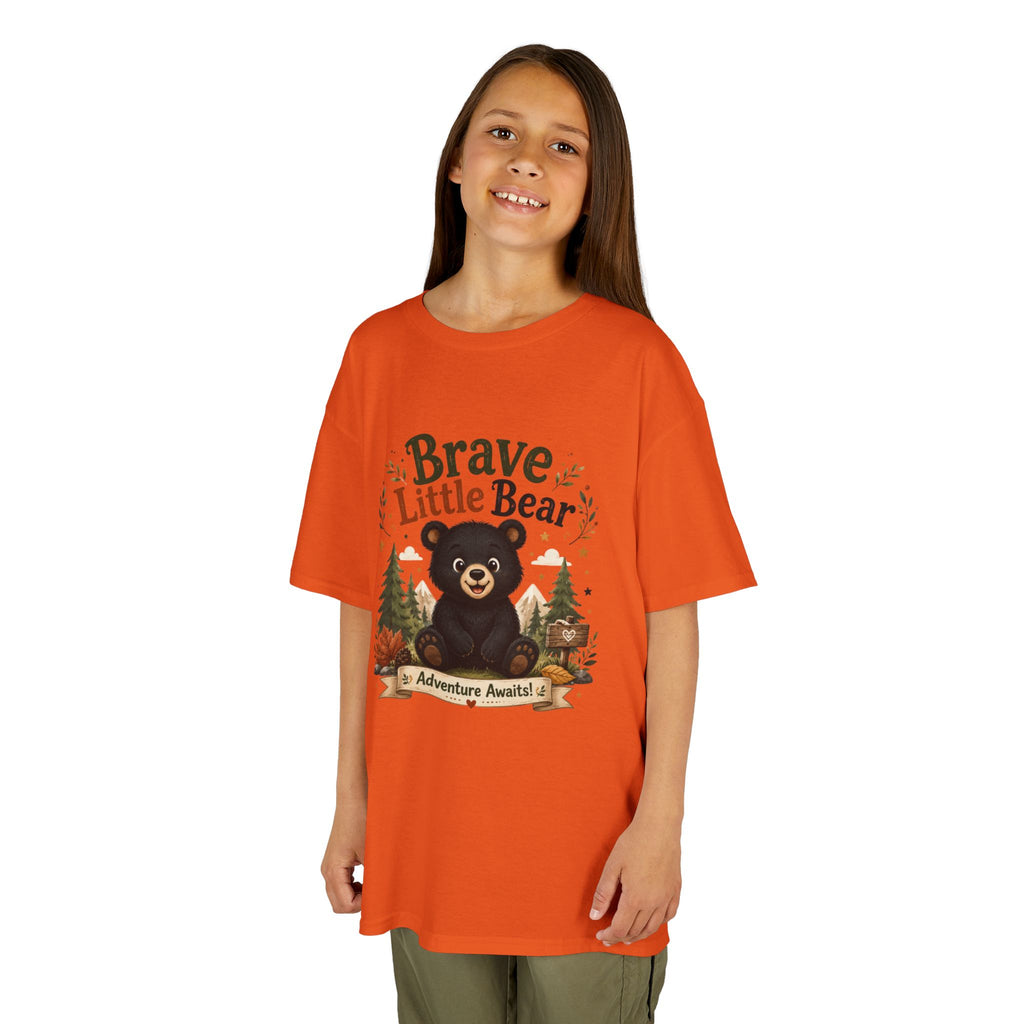 Kids Tee — "Brave Little Bear" Adventure Graphic Shirt