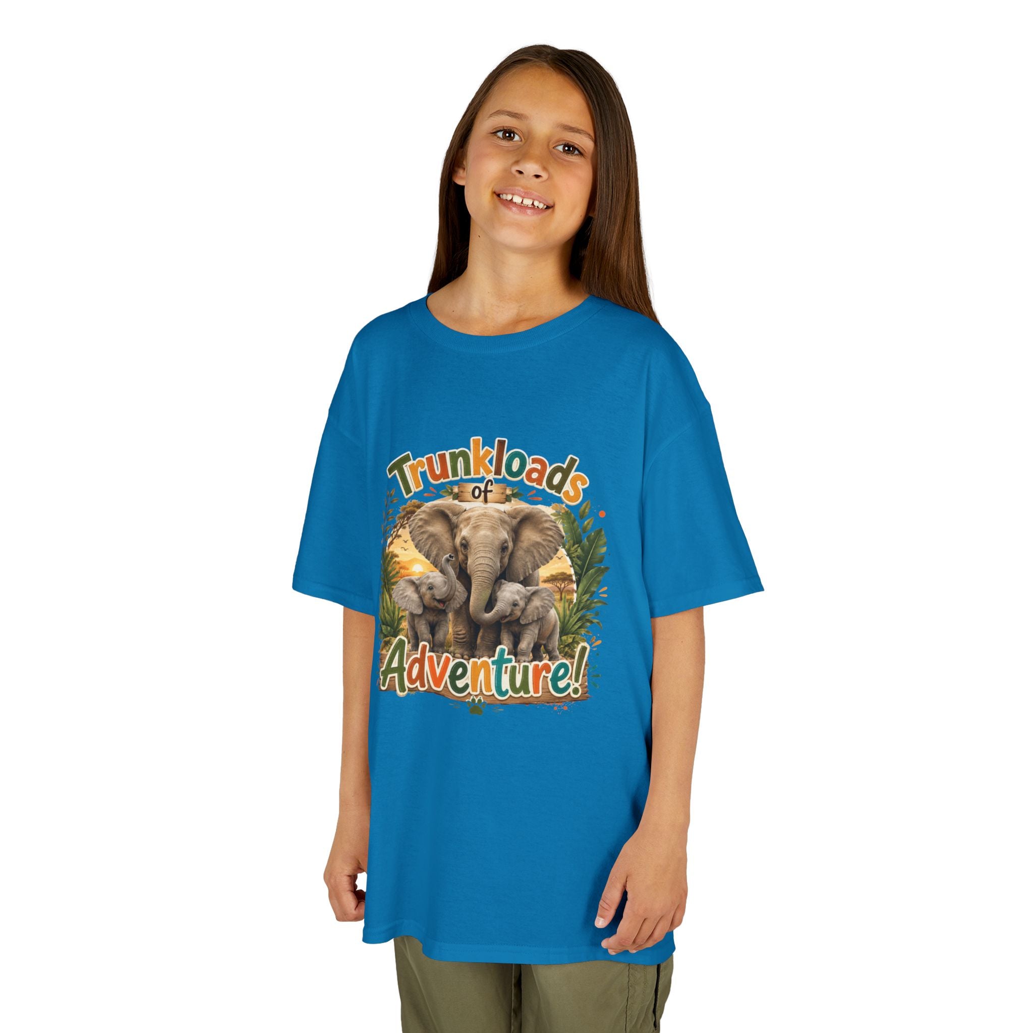 Kids Tee - "Trunkloads of Adventure" Elephant Graphic