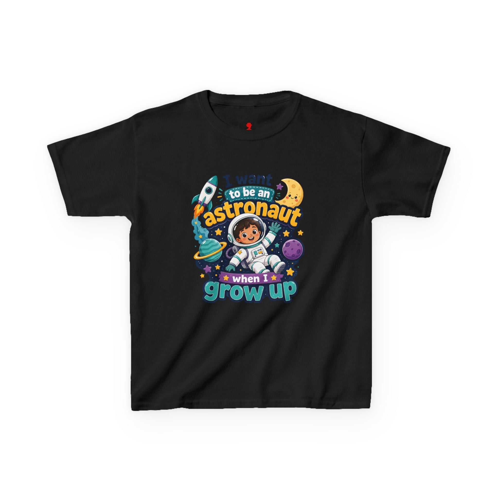 Kids Astronaut T-Shirt — "I Want to Be an Astronaut When I Grow Up" Space Tee