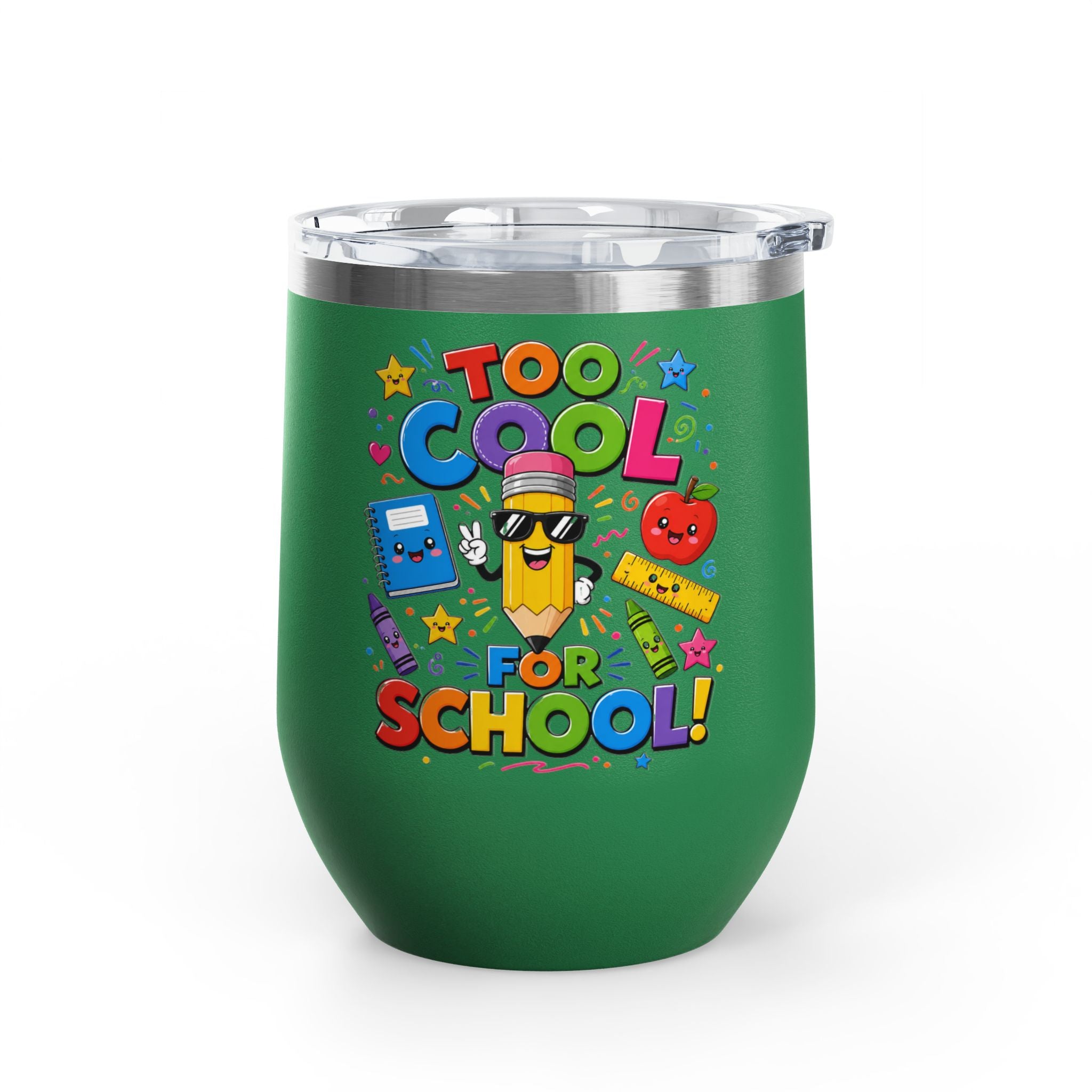 "Too Cool for School" Colorful Back-to-School Tumbler