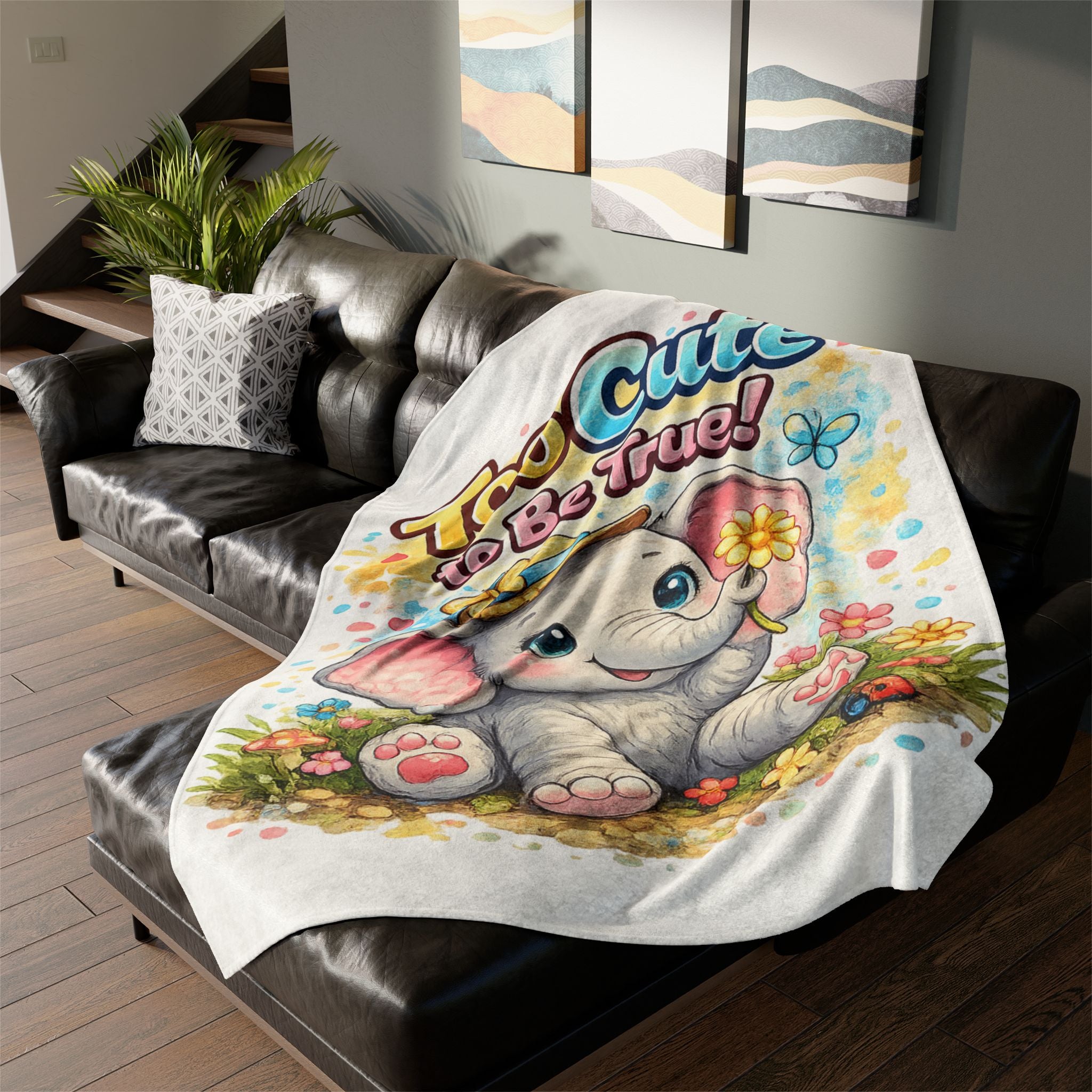 Plush Baby Blanket — "Too Cute to Be True" Adorable Elephant Design