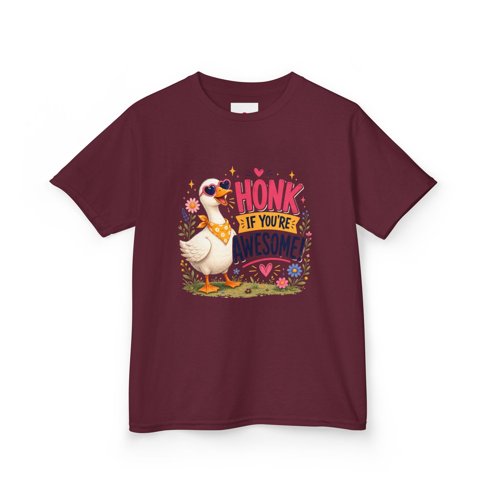 Kids Tee — "Honk If You're Awesome!" Cute Goose Graphic Shirt