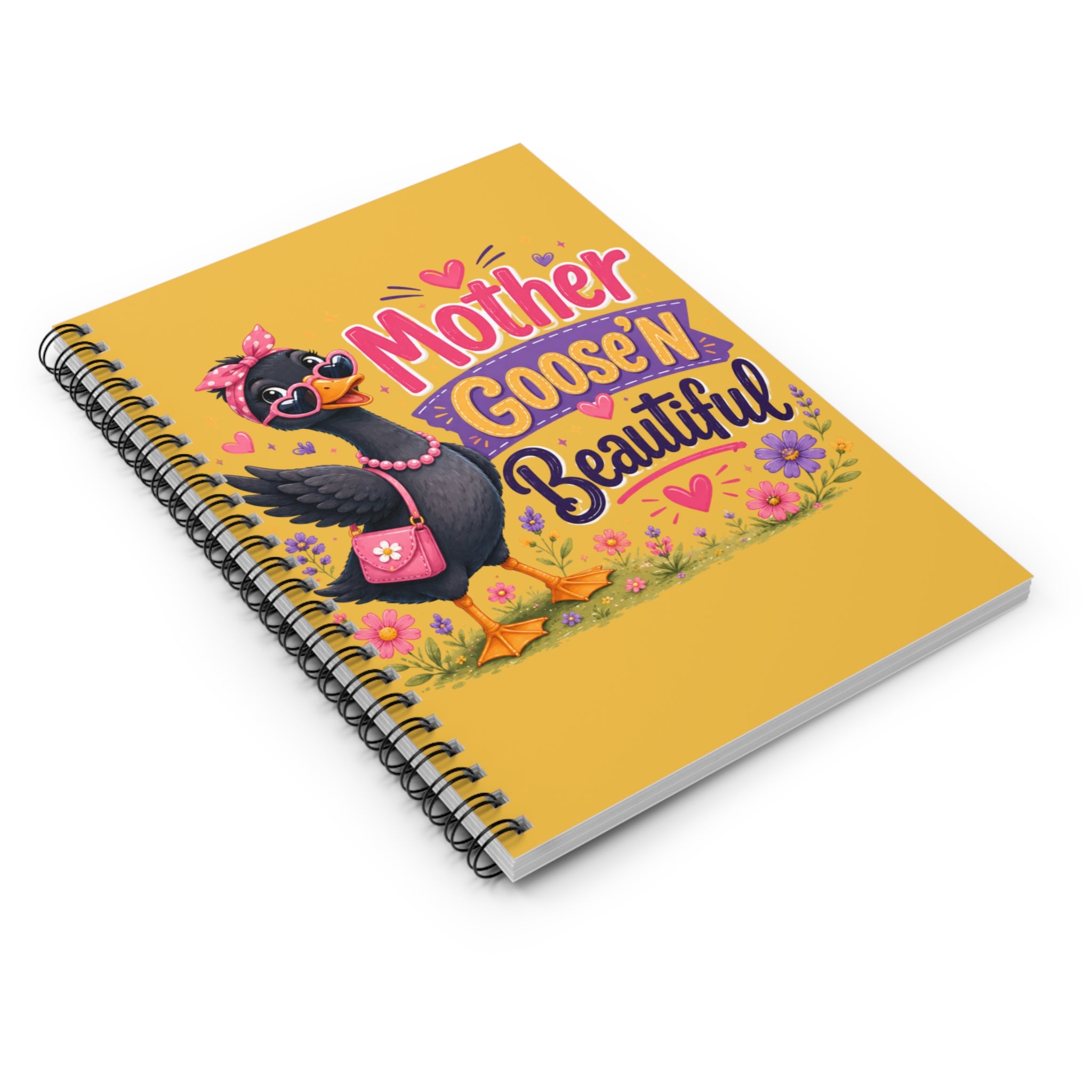 Mother Goose'n Beautiful Spiral Notebook — Cute Floral Mom Journal