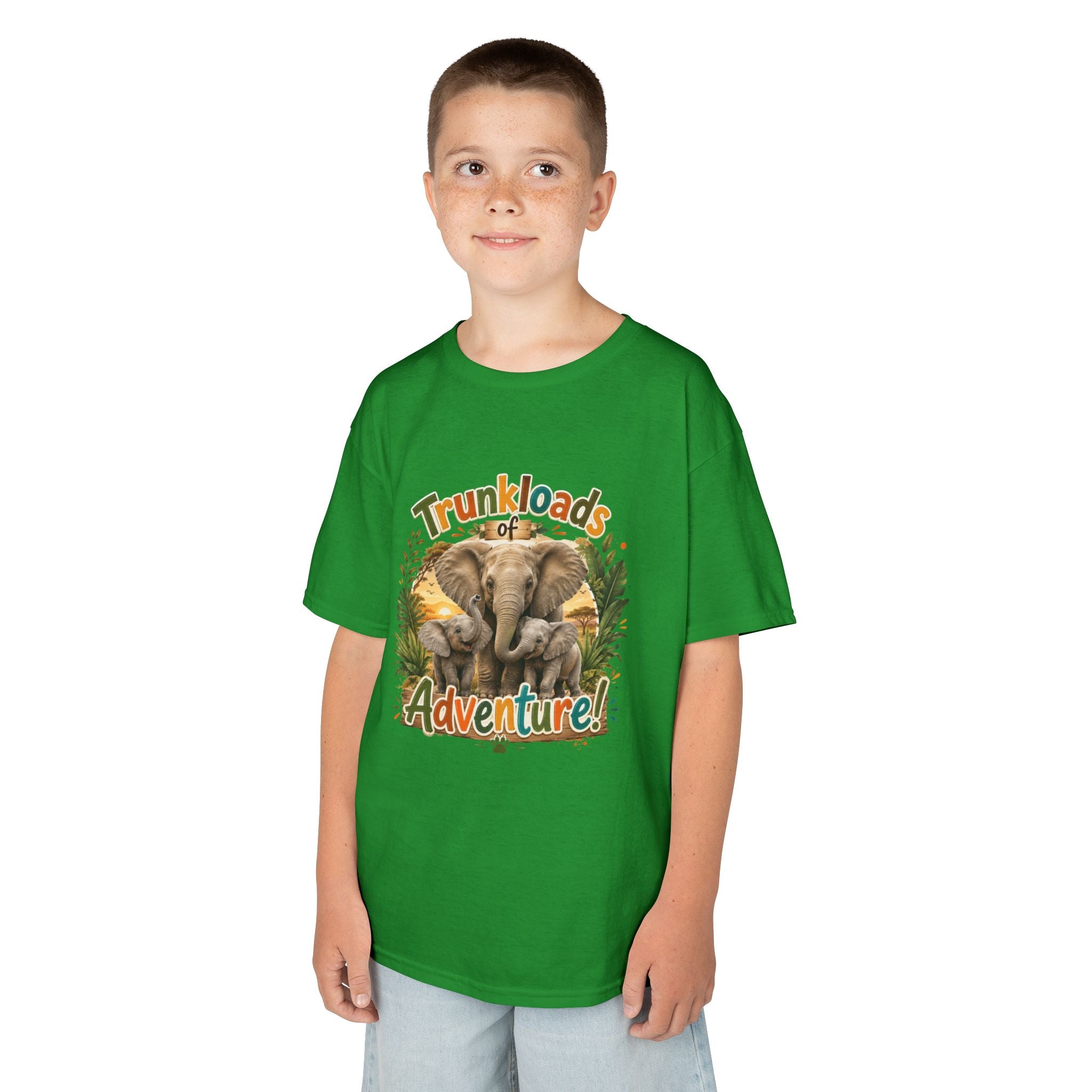 Kids Tee - "Trunkloads of Adventure" Elephant Graphic