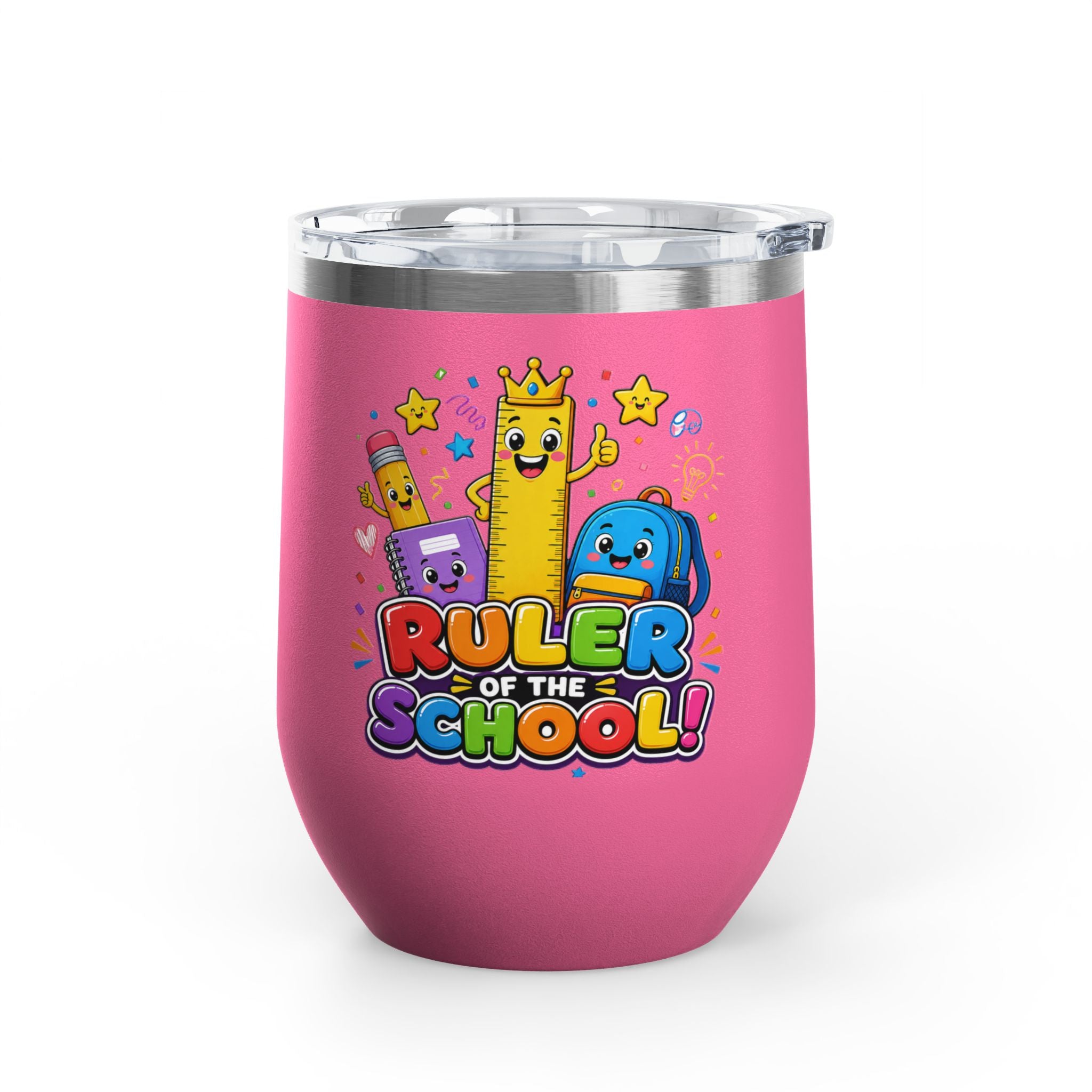 "Ruler of the School" Cute Teacher Gift, 12oz Insulated Cup