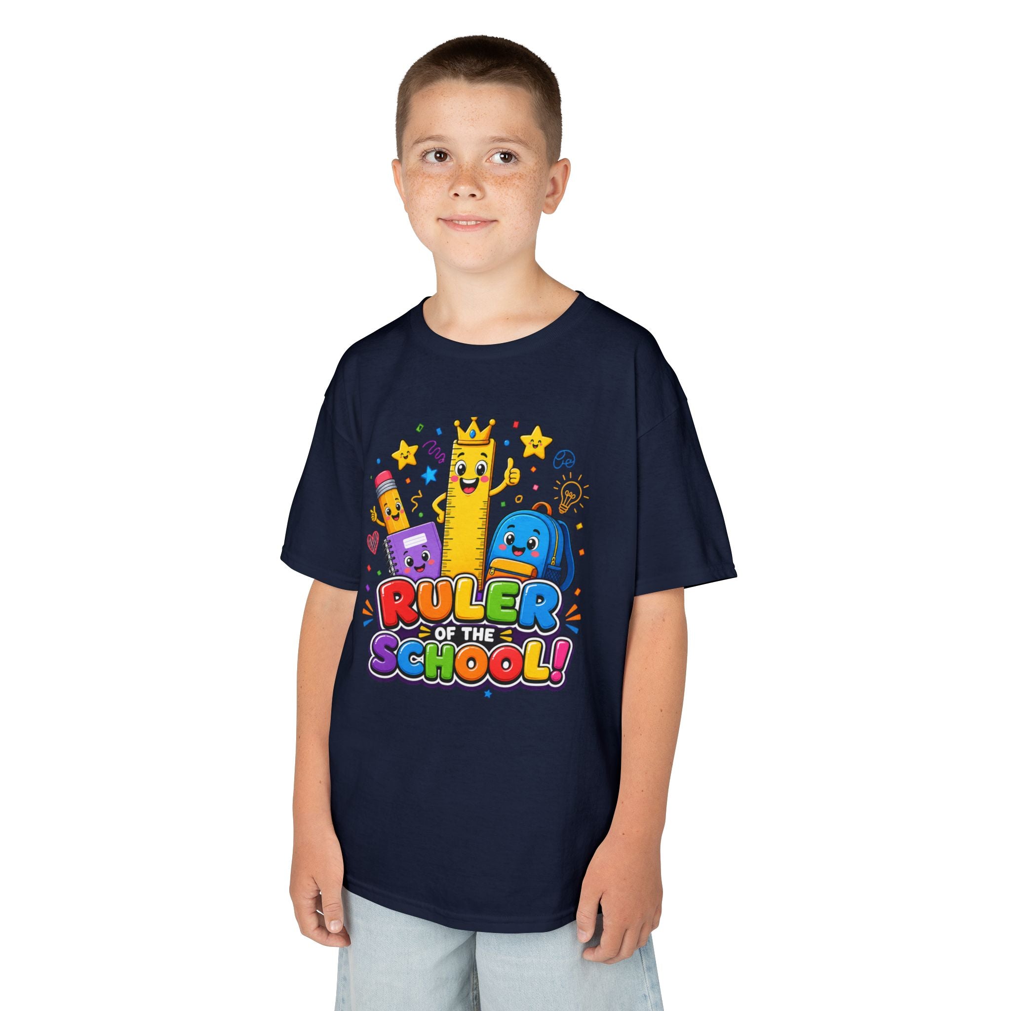 Ruler of the School kids T-Shirt | Cute School Supplies Graphic