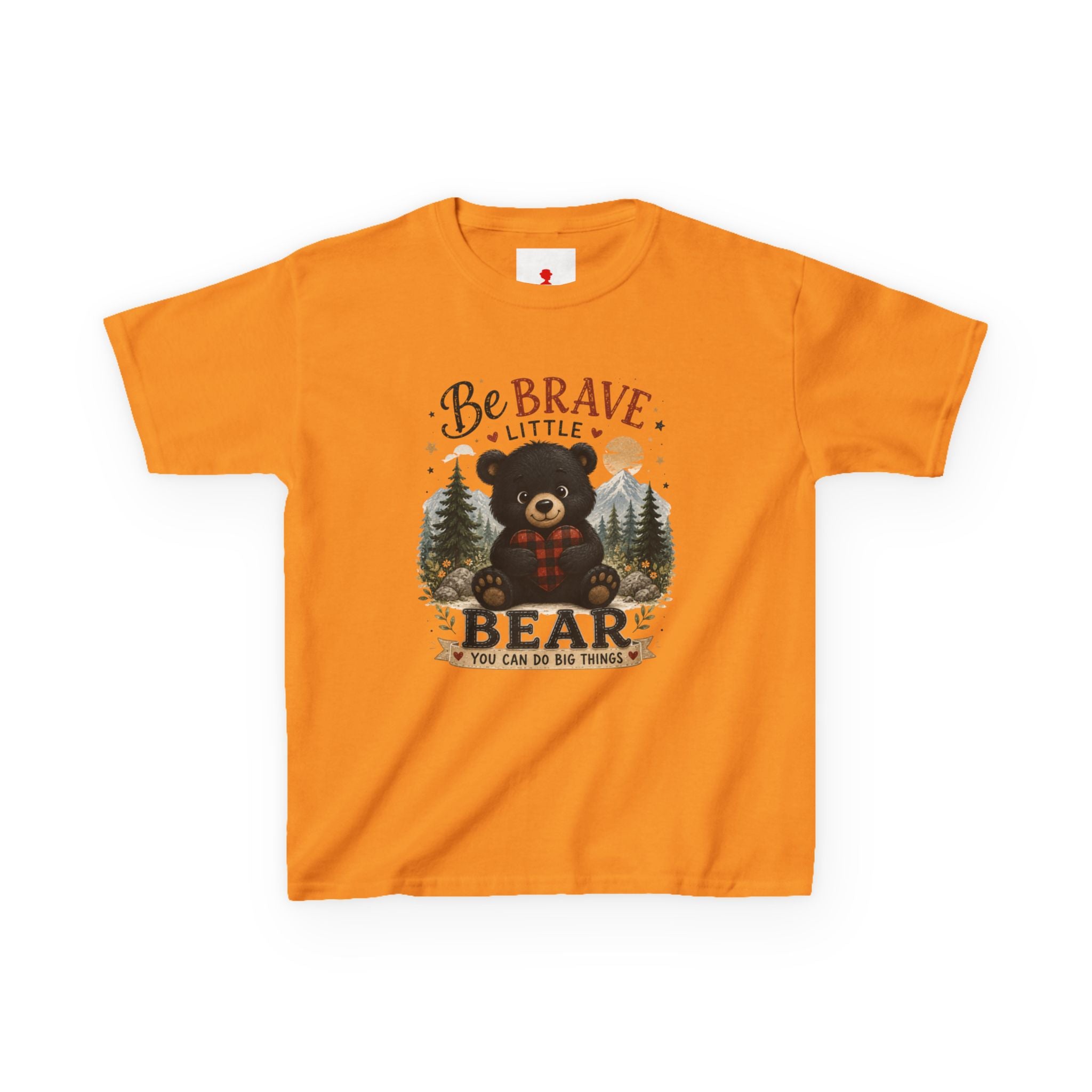 Kids T‑Shirt — "Be Brave Little Bear" Cute Woodland Bear Tee for Children, Inspirational Adventure Gift