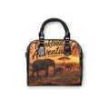 Shoulder Handbag - 'Trunkloads of Adventure' Sunset Elephant Print Travel Tote