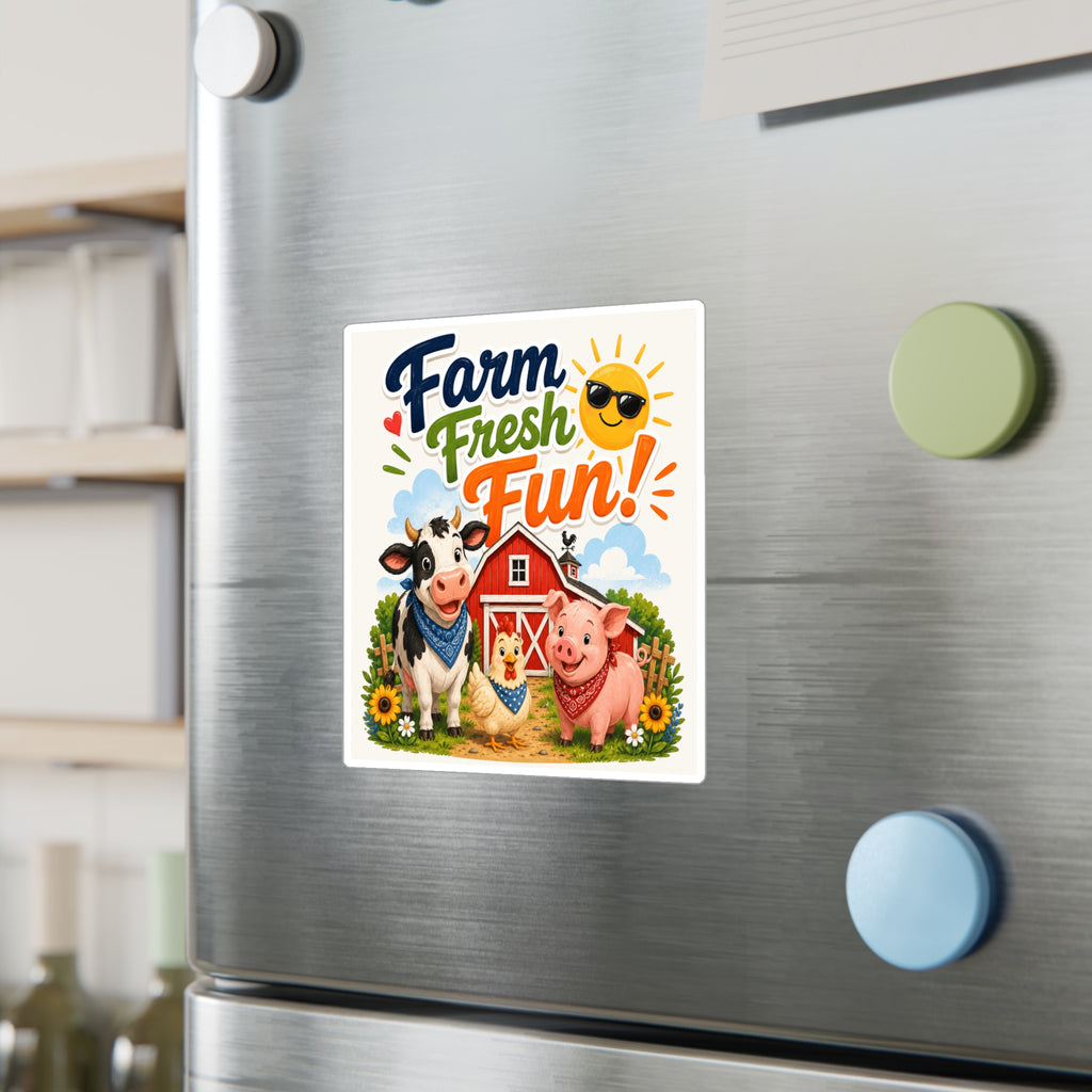 Farm Fresh Fun! Vinyl Sticker — Cute Barnyard Animal Decal