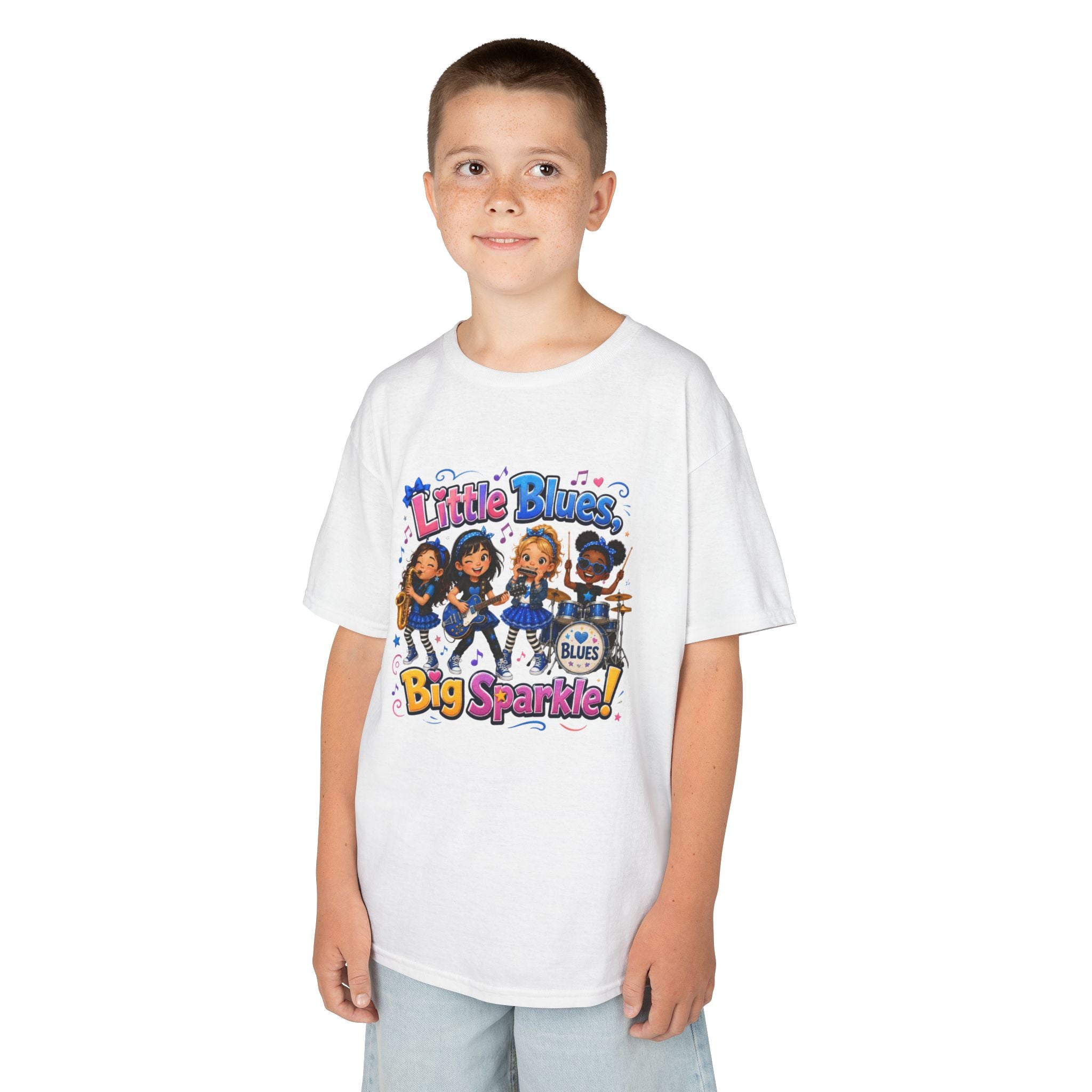 Kids Tee — "Little Blues Big Sparkle" Band Graphic