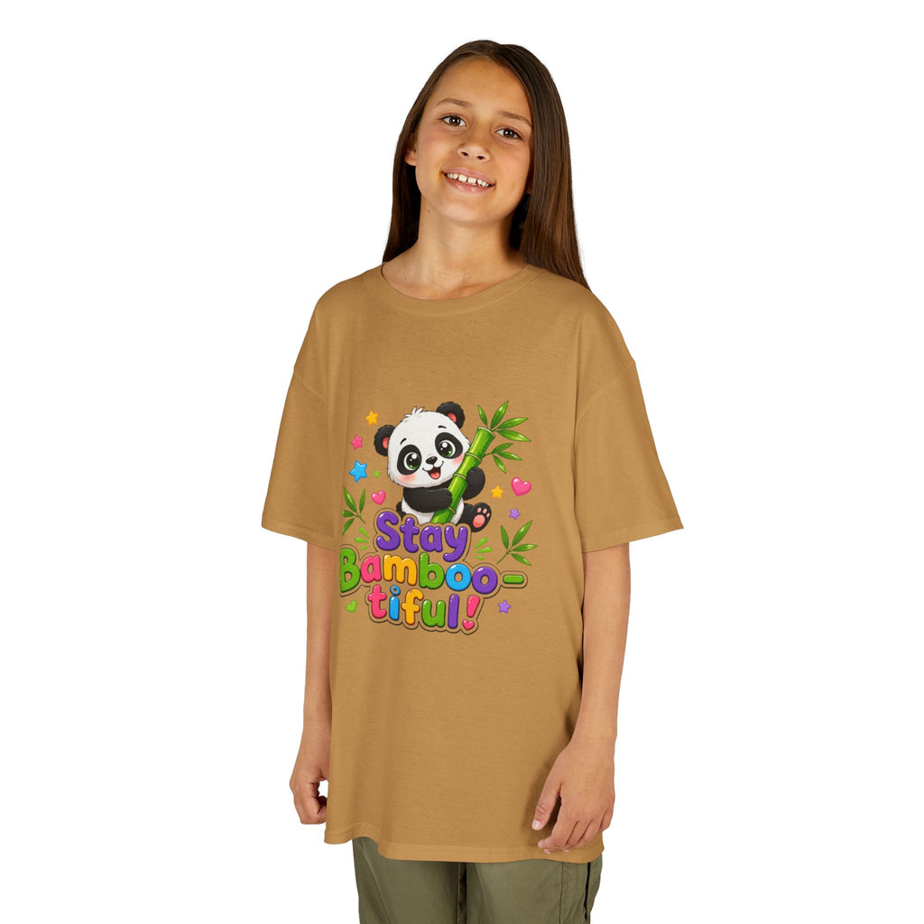 Kids Panda 'Stay Bambootiful!' T-Shirt — Cute Bamboo Forest Tee for Boys & Girls