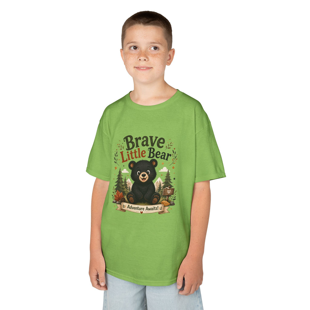 Kids Tee — "Brave Little Bear" Adventure Graphic Shirt