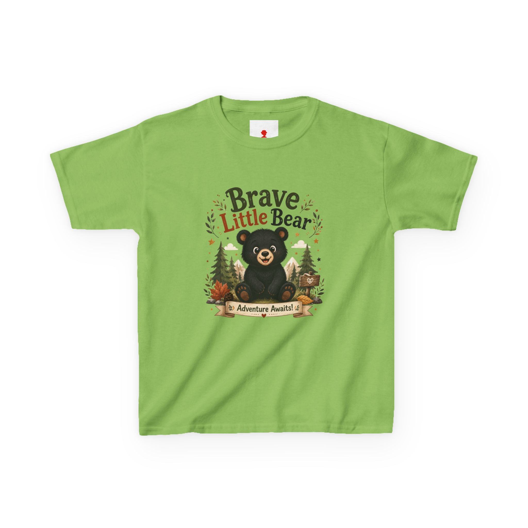 Kids Tee — "Brave Little Bear" Adventure Graphic Shirt