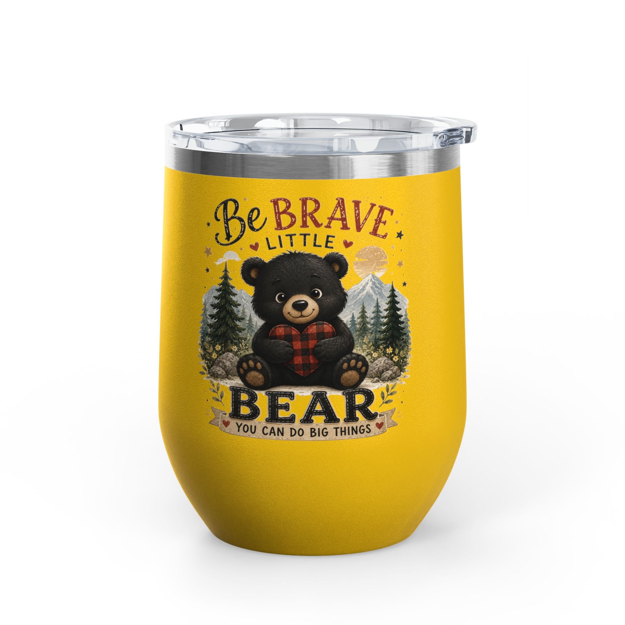 Be Brave Little Bear 12oz Tumbler — Cute Woodland Baby Shower Gift