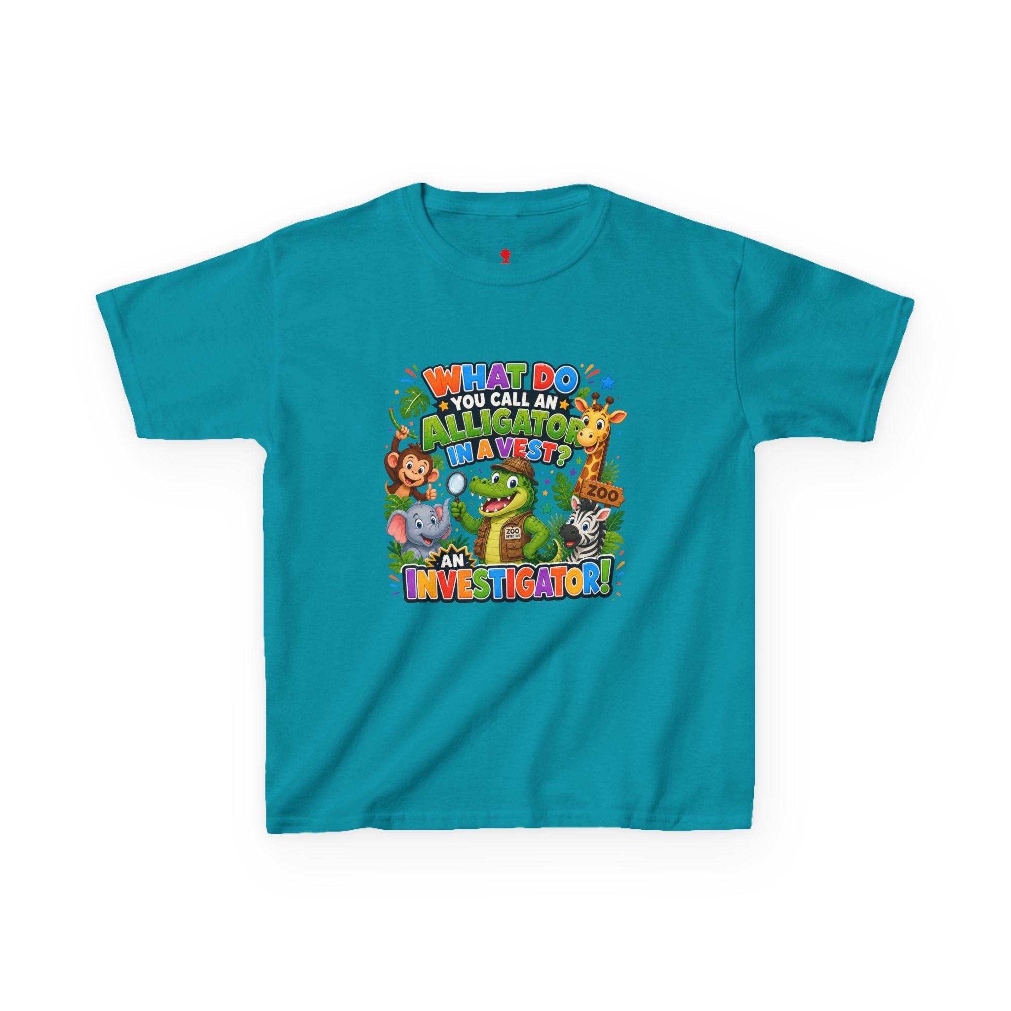 What Do You Call An Alligator? Investigator Kids T-Shirt | Cute Jungle Animals Puzzle
