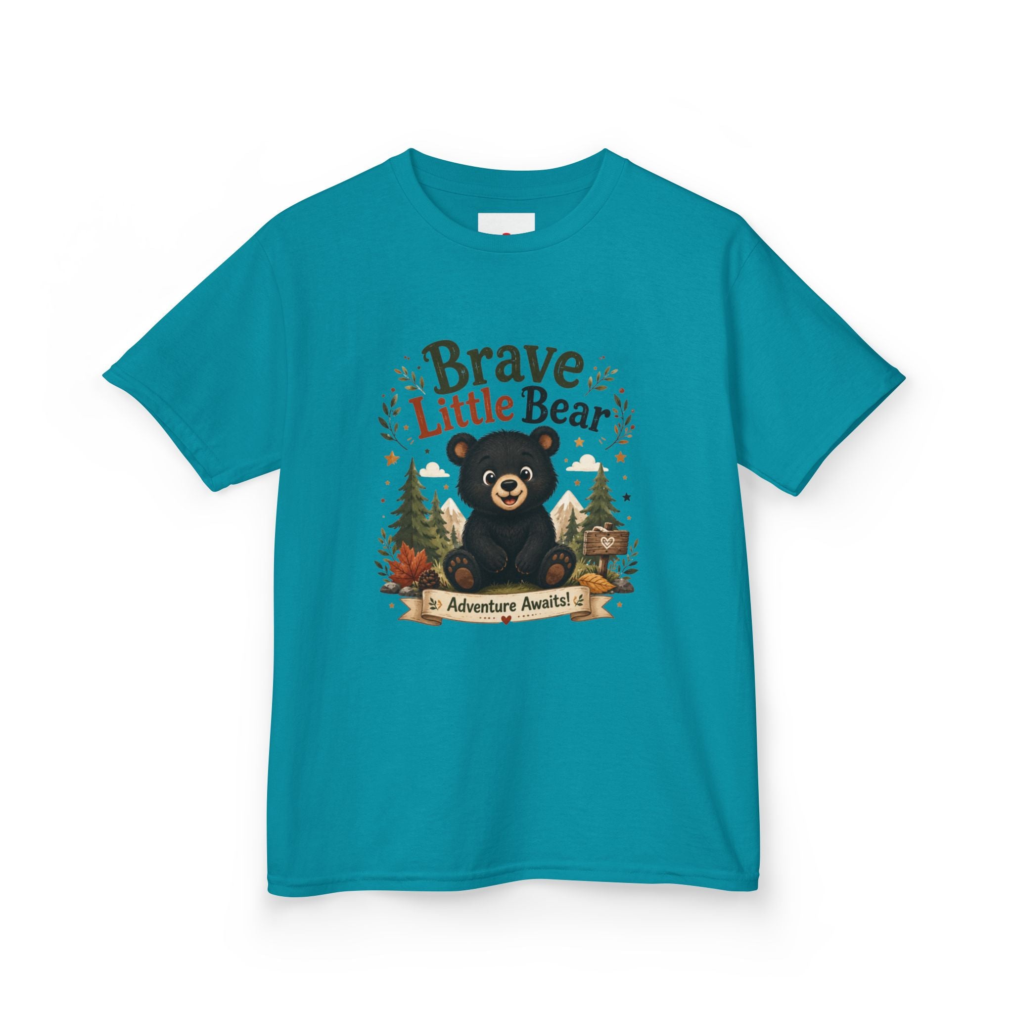 Kids Tee — "Brave Little Bear" Adventure Graphic Shirt