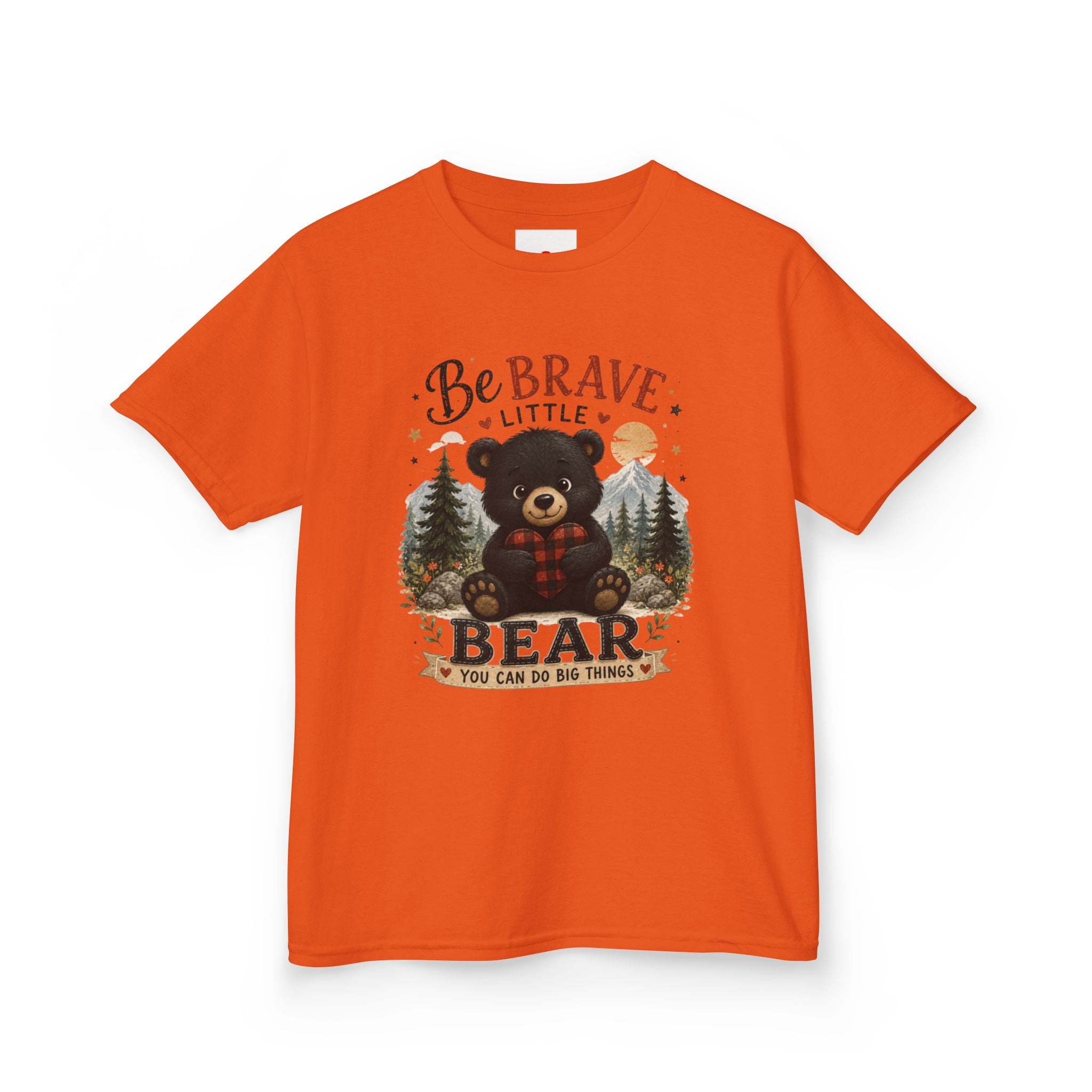 Kids T‑Shirt — "Be Brave Little Bear" Cute Woodland Bear Tee for Children, Inspirational Adventure Gift