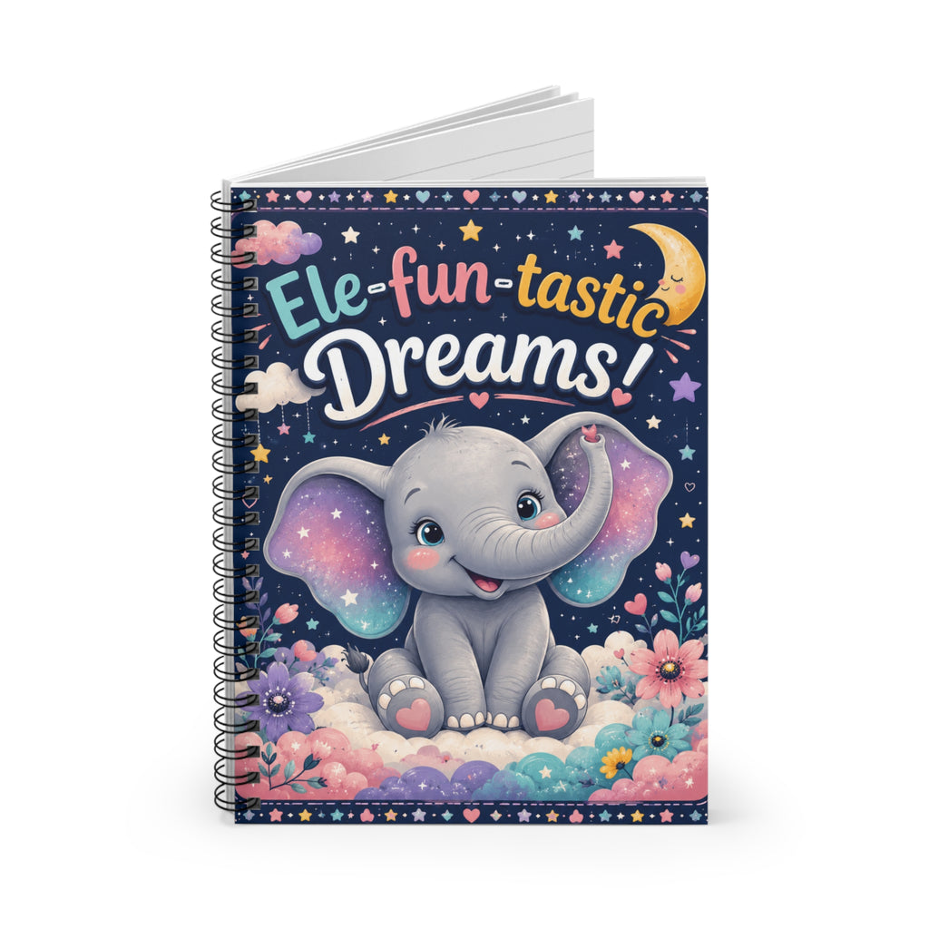Ele-fun-tastic Dreams! Cute Elephant Spiral Notebook - Ruled Journal for Kids & Baby Shower Gift