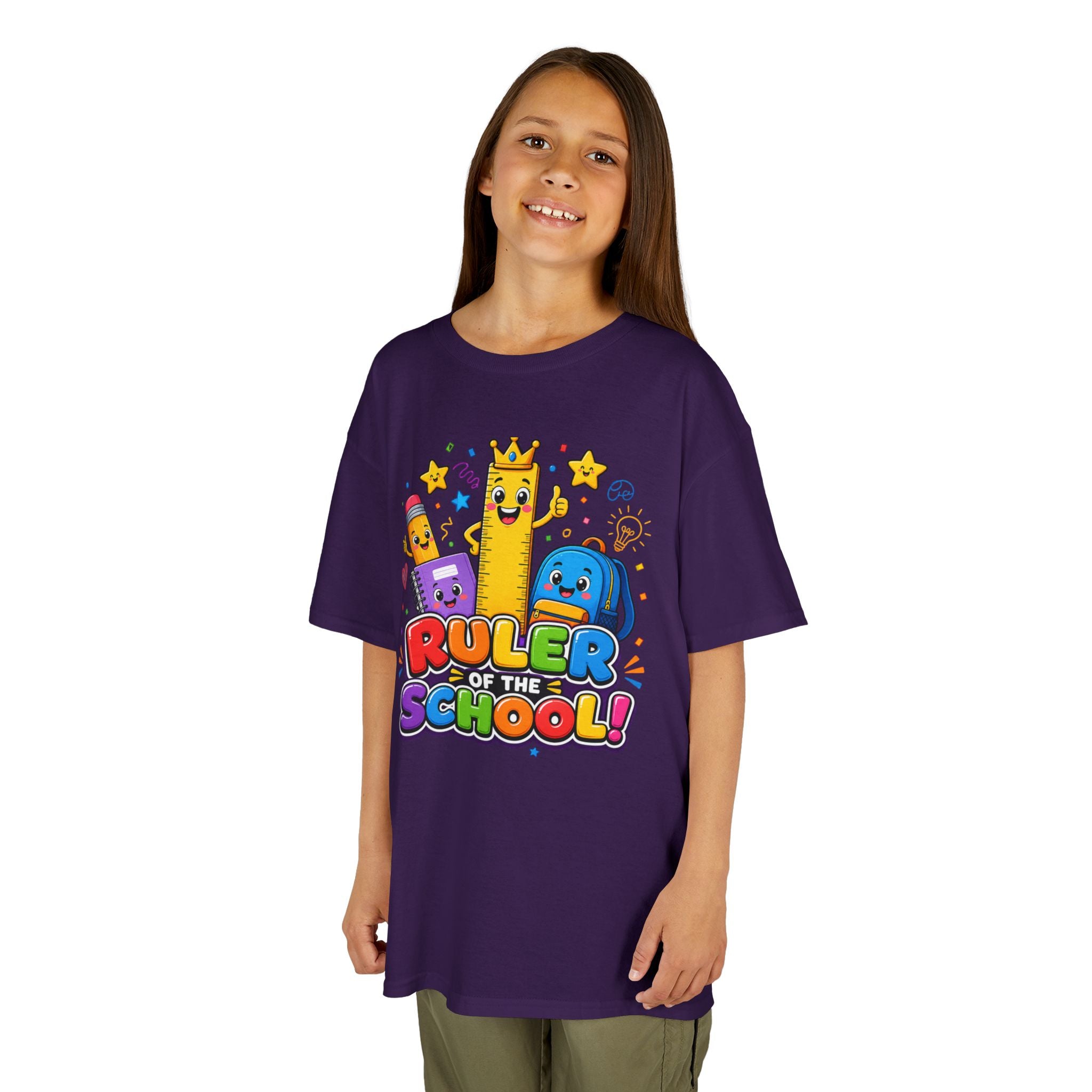 Ruler of the School kids T-Shirt | Cute School Supplies Graphic