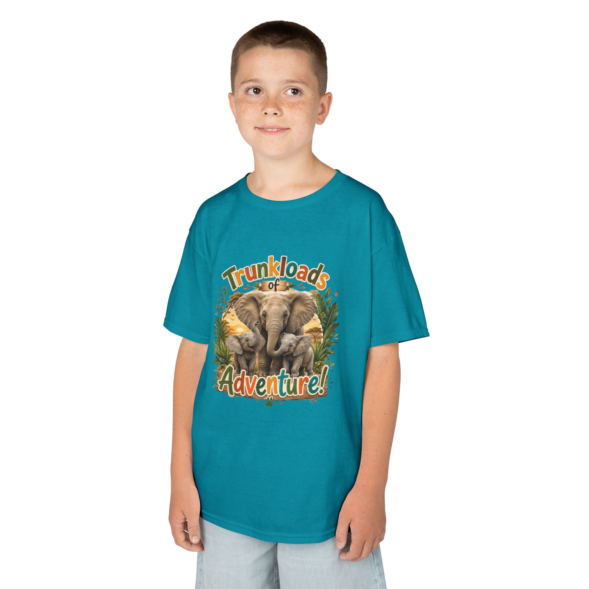 Kids Tee - "Trunkloads of Adventure" Elephant Graphic