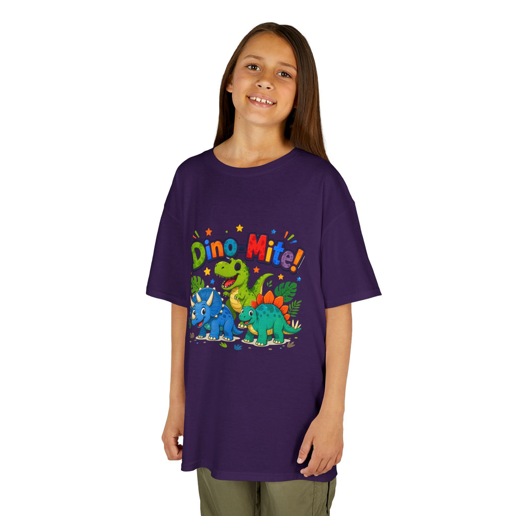 Kids T-Shirt - "Dino-Mite!" Colorful Dino Crew Tee for Toddlers & Kids