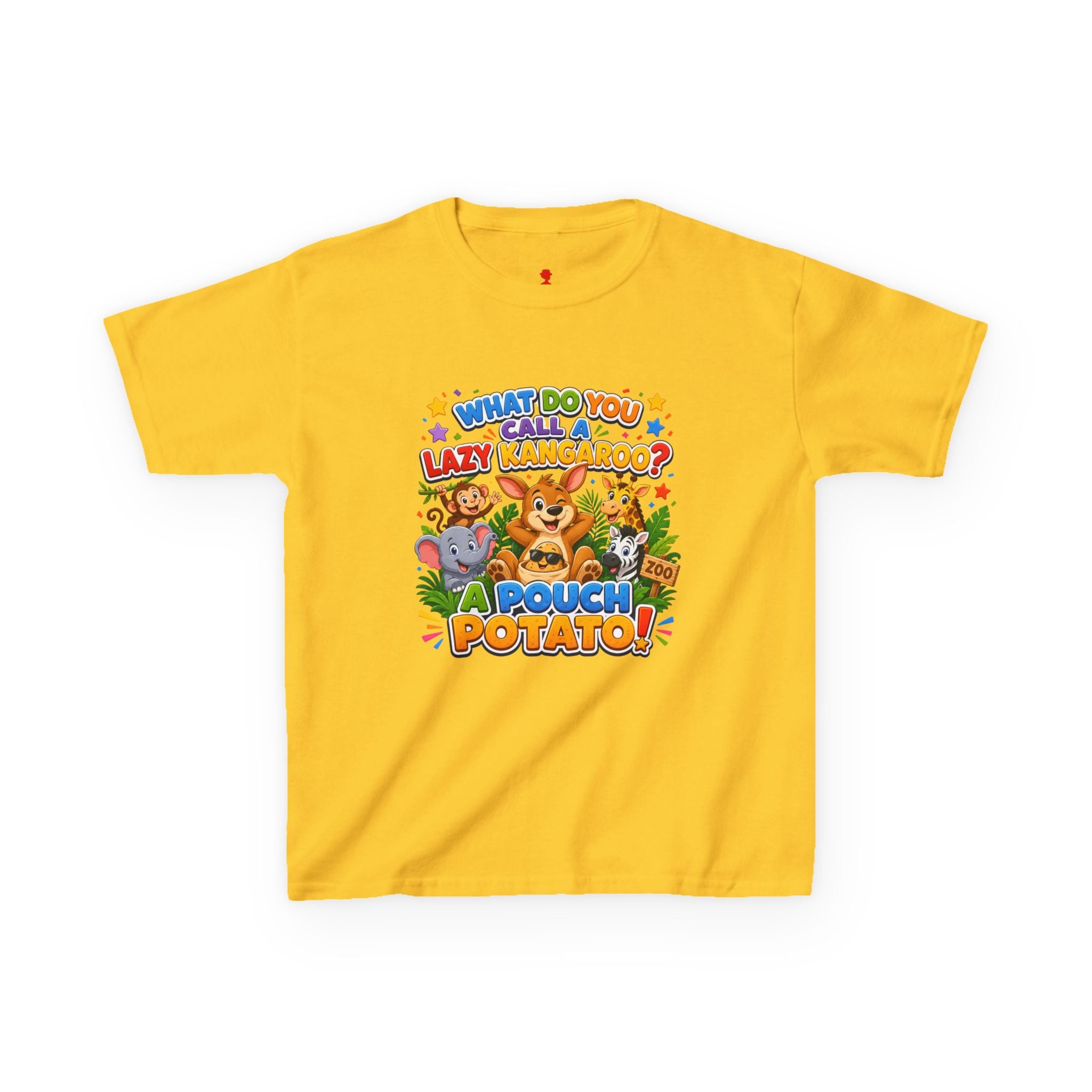 Lazy Kangaroo Pouch Potato Kids T-Shirt | Cute Animal Nursery Tee