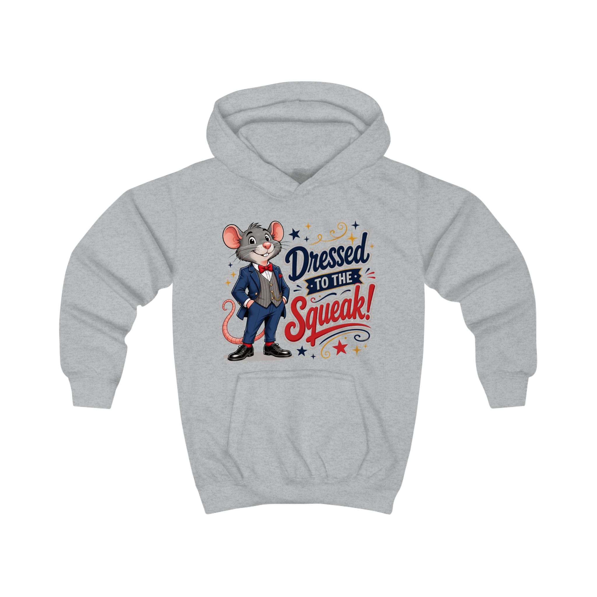 Kids Hoodie — "Dressed to the Squeak" Cartoon Mouse Pullover