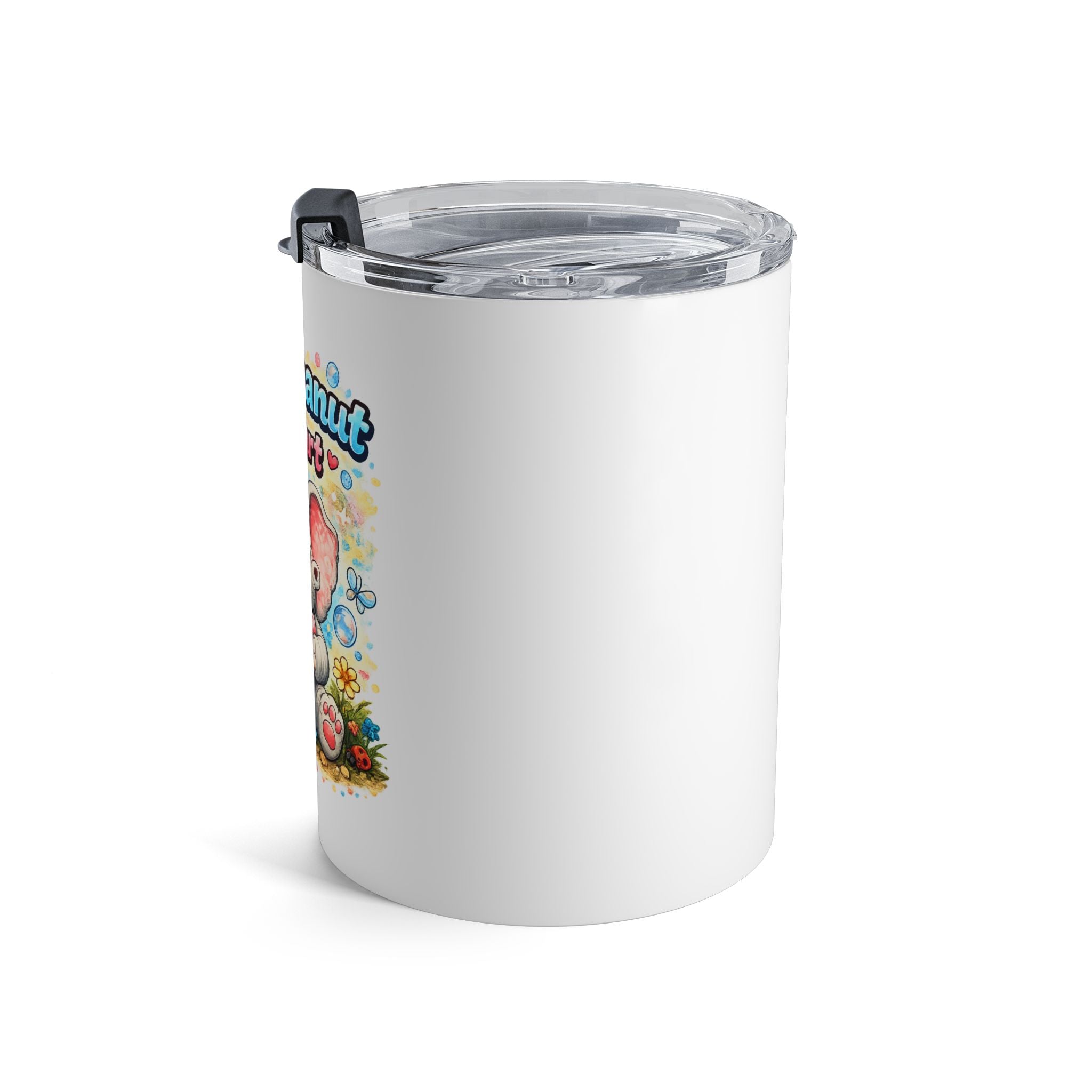 10oz Cute Elephant Tumbler — "Little Peanut Big Heart" Insulated Travel Cup