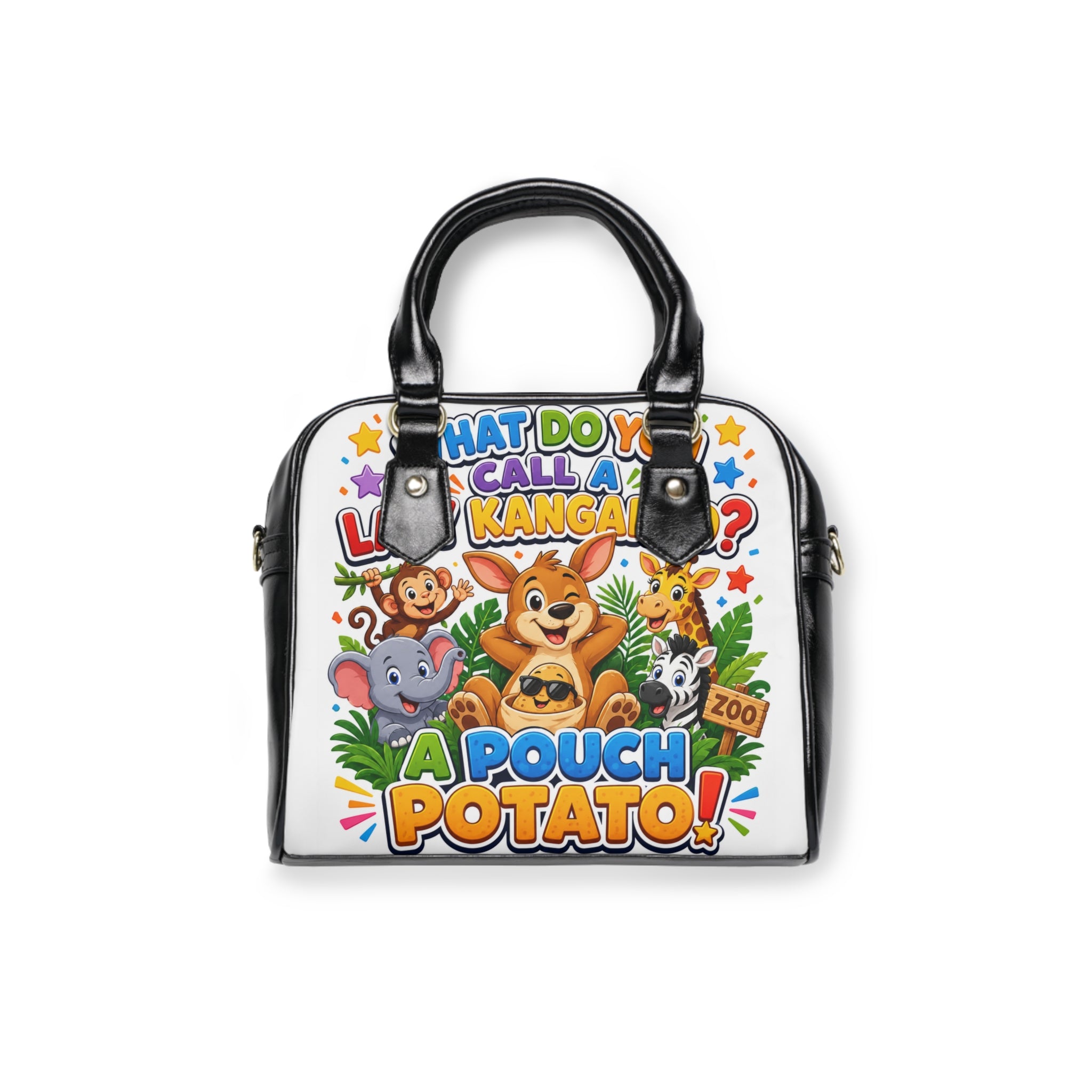 Shoulder Handbag — Cute 'A Pouch Potato!' Zoo Animal Shoulder Bag