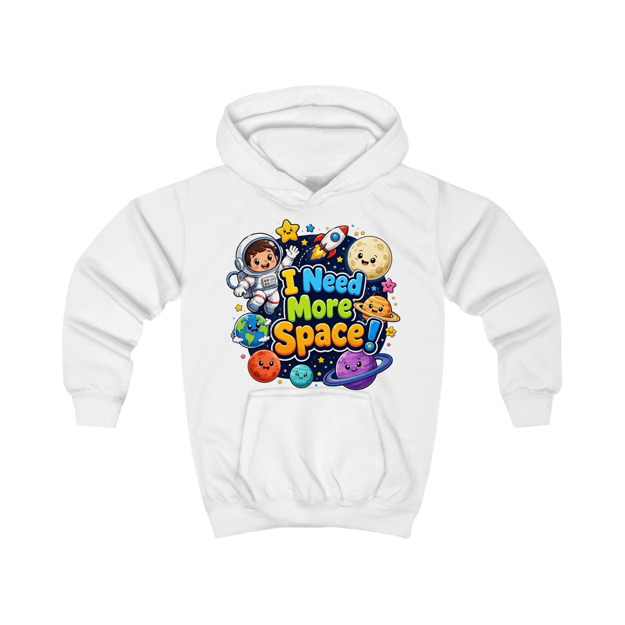Kids Hoodie - "I Need More Space!" Cute Space Explorer Sweatshirt for Boys & Girls