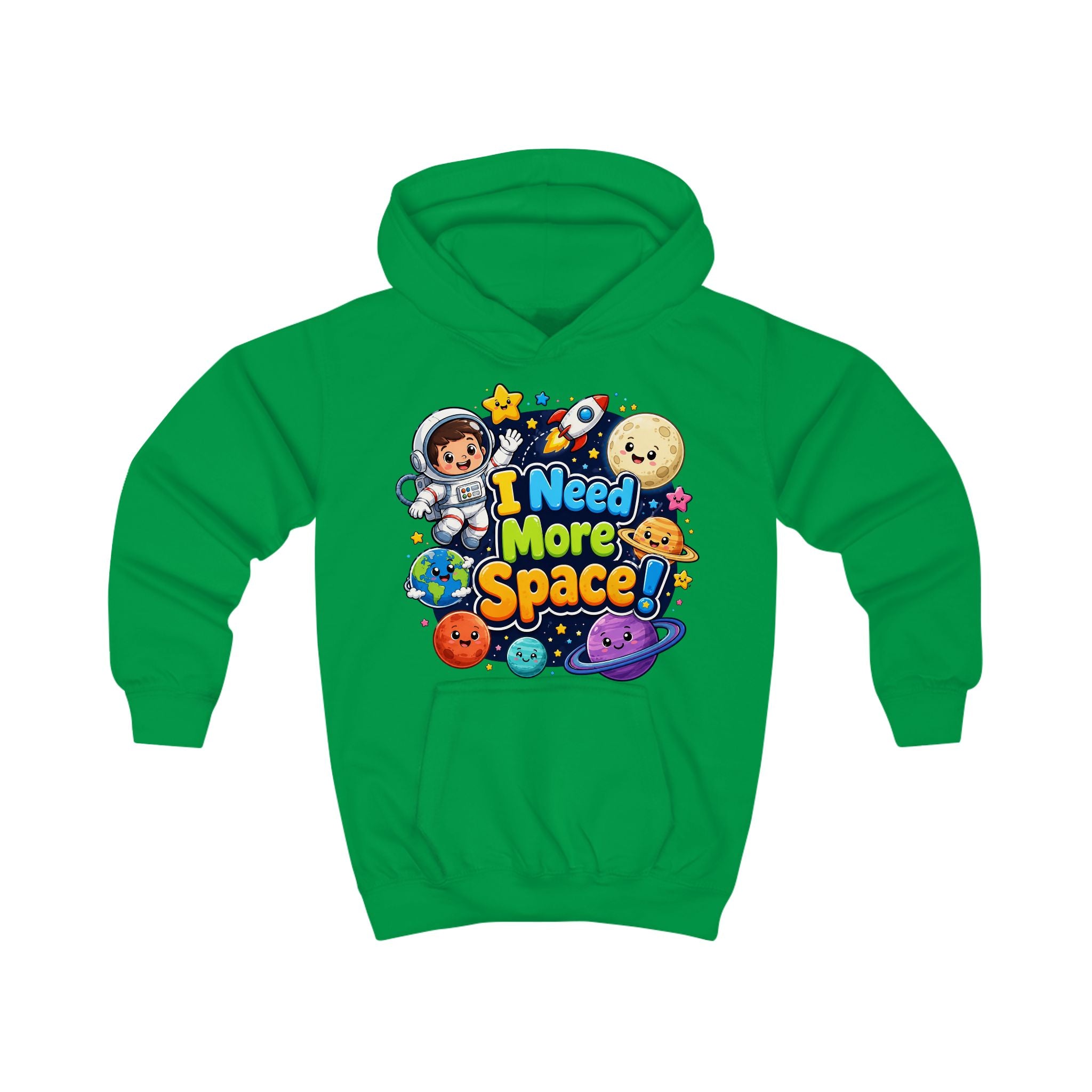 Kids Hoodie - "I Need More Space!" Cute Space Explorer Sweatshirt for Boys & Girls