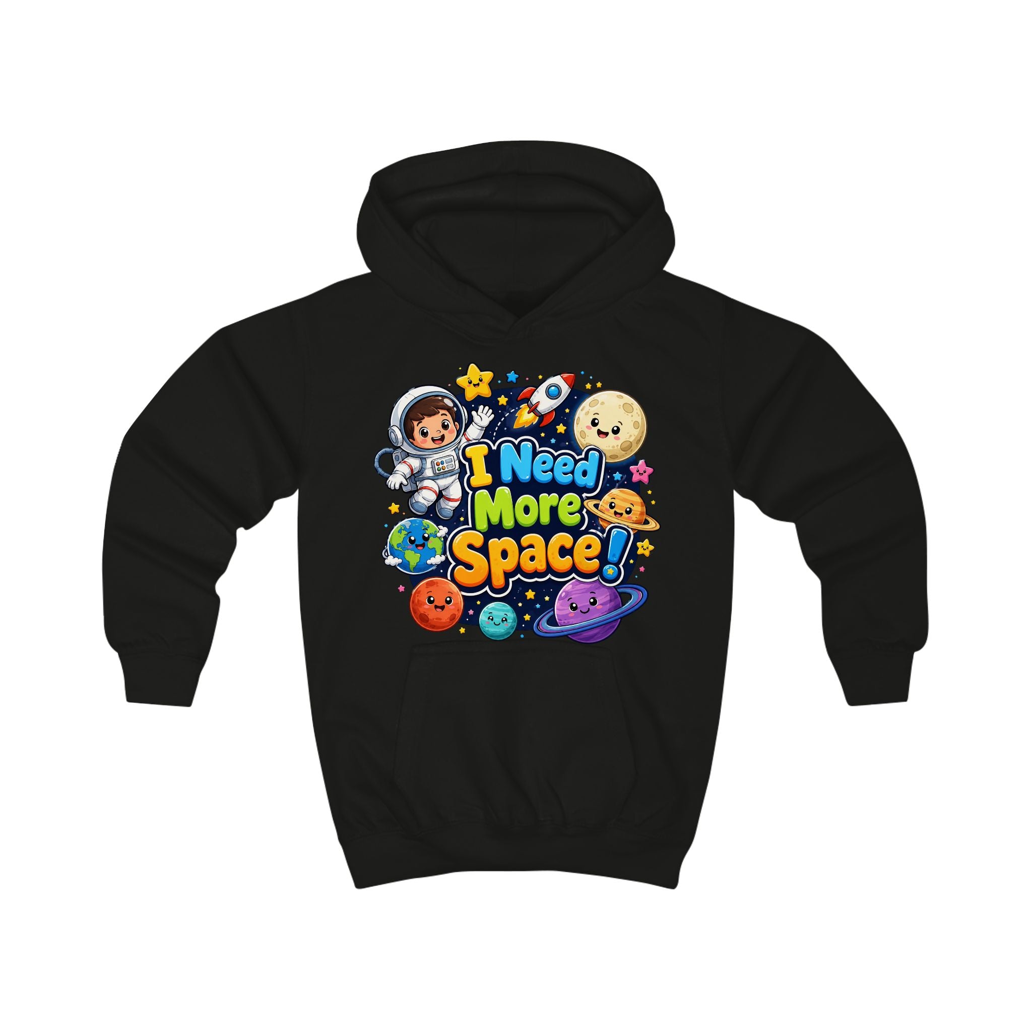 Kids Hoodie - "I Need More Space!" Cute Space Explorer Sweatshirt for Boys & Girls