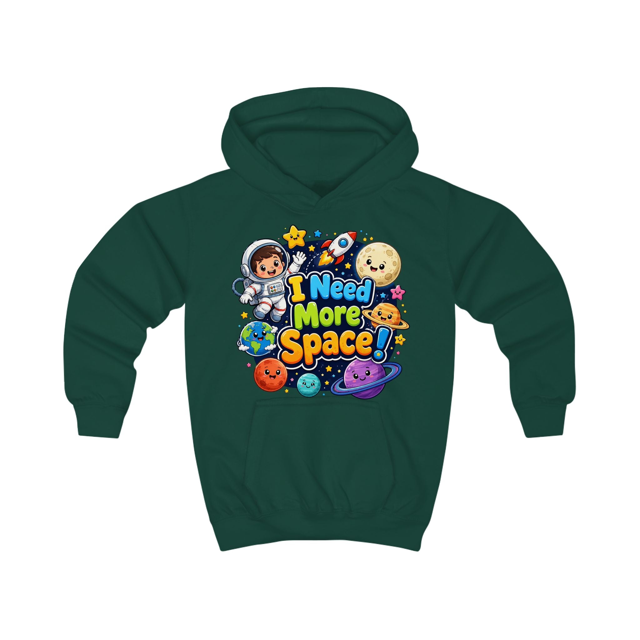 Kids Hoodie - "I Need More Space!" Cute Space Explorer Sweatshirt for Boys & Girls