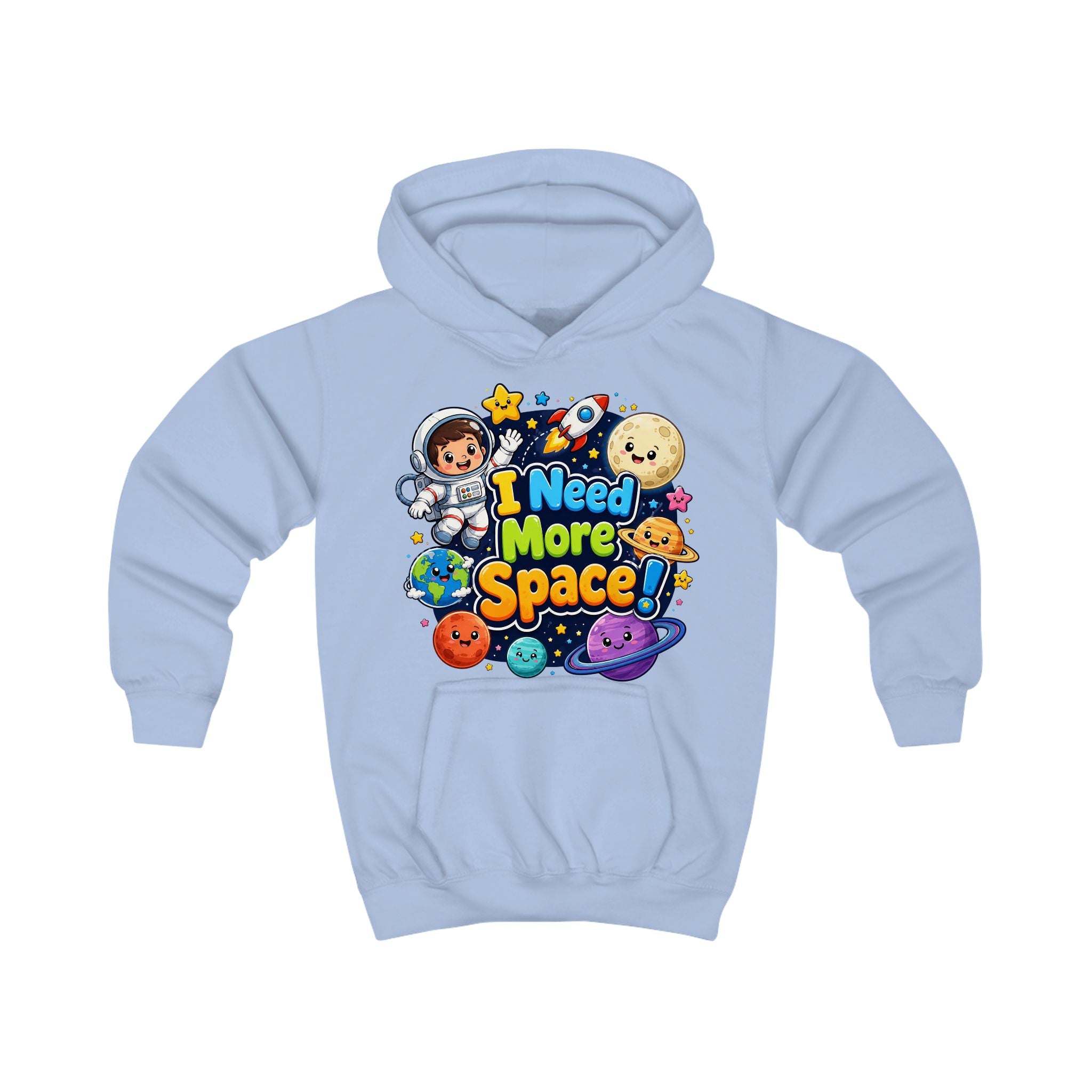 Kids Hoodie - "I Need More Space!" Cute Space Explorer Sweatshirt for Boys & Girls