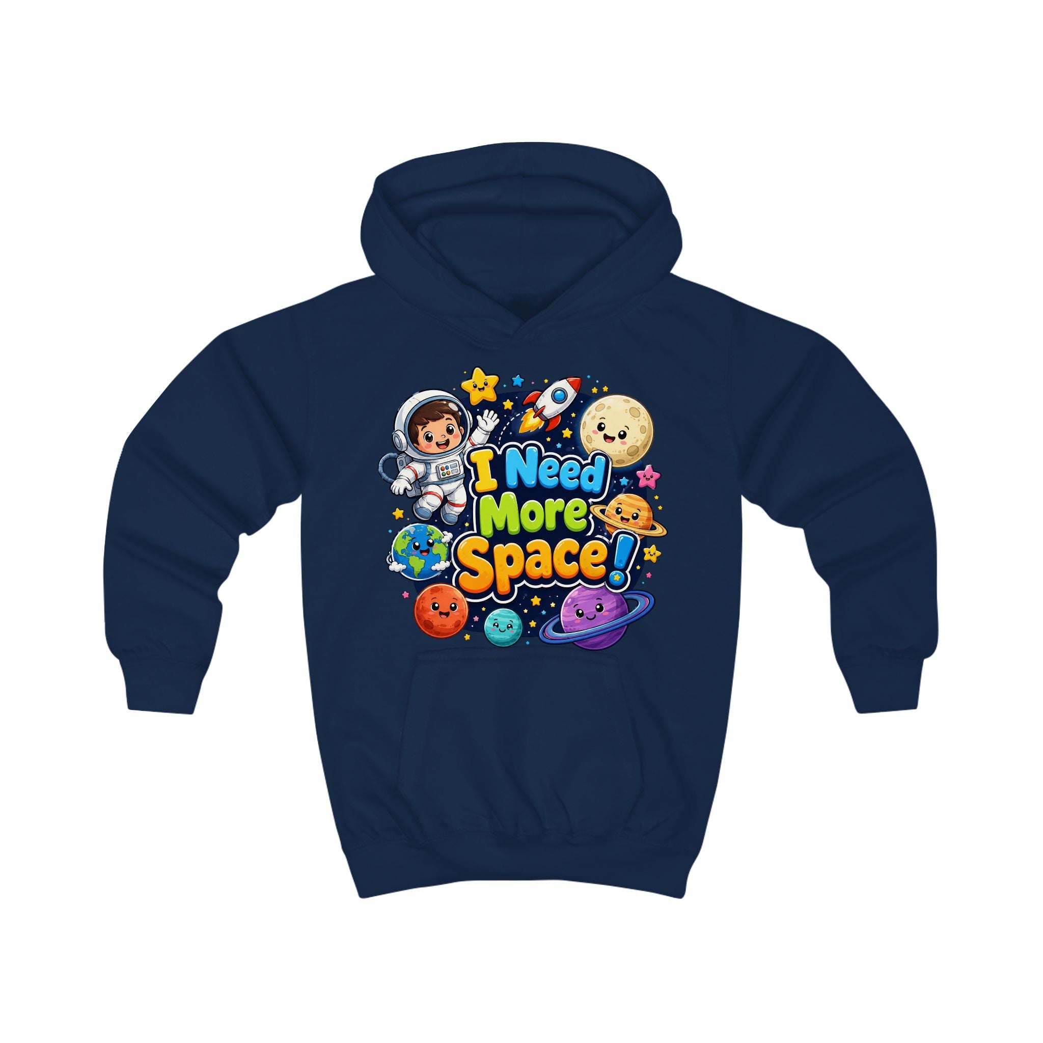 Kids Hoodie - "I Need More Space!" Cute Space Explorer Sweatshirt for Boys & Girls