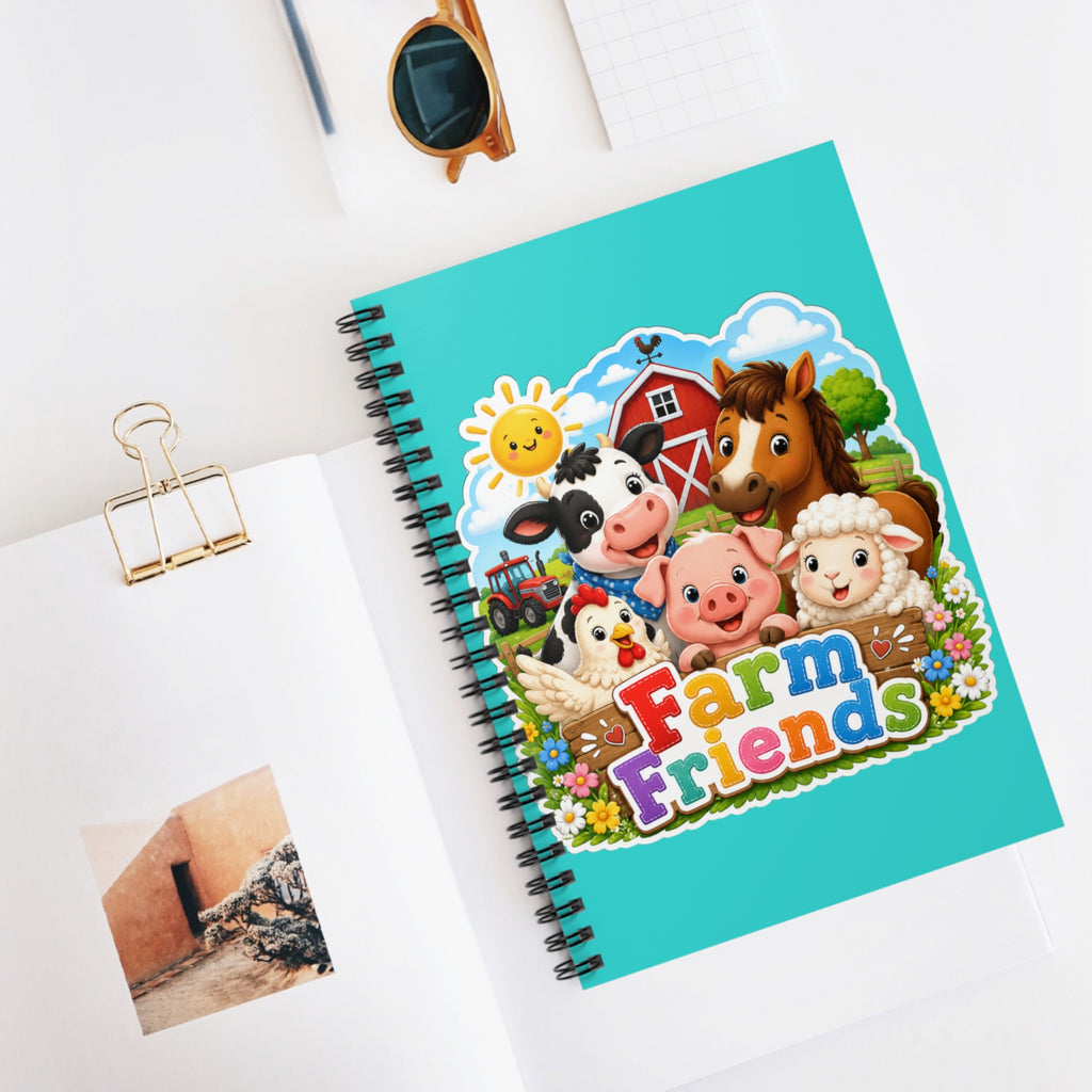 Farm Friends Spiral Notebook — Cute Kids Ruled-Lined Journal