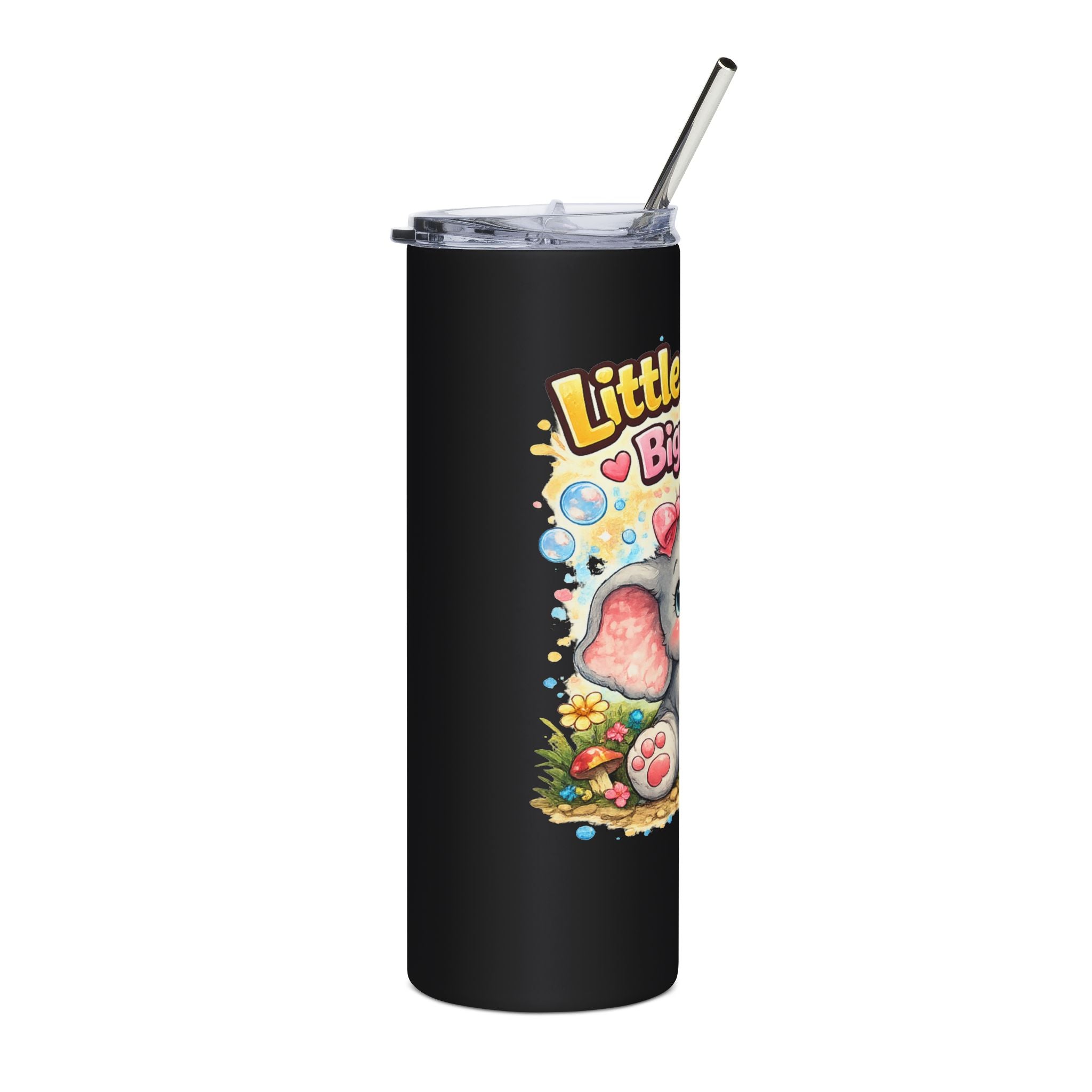 20oz Stainless Tumbler — "Little Peanut, Big Heart" Cute Baby Elephant Travel Cup