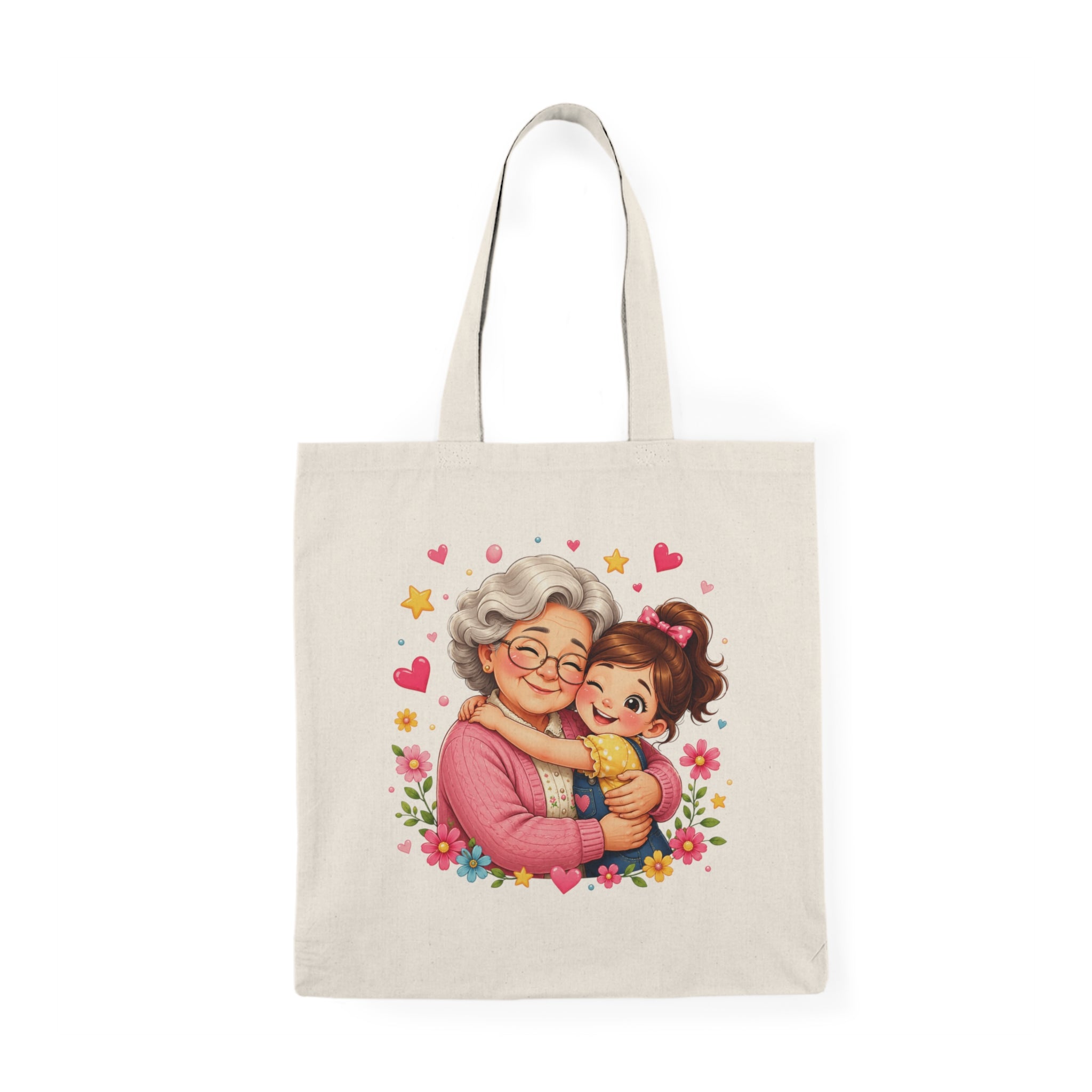 Grandma & Me Hug Tote Bag — Cute Floral Grandmother Gift