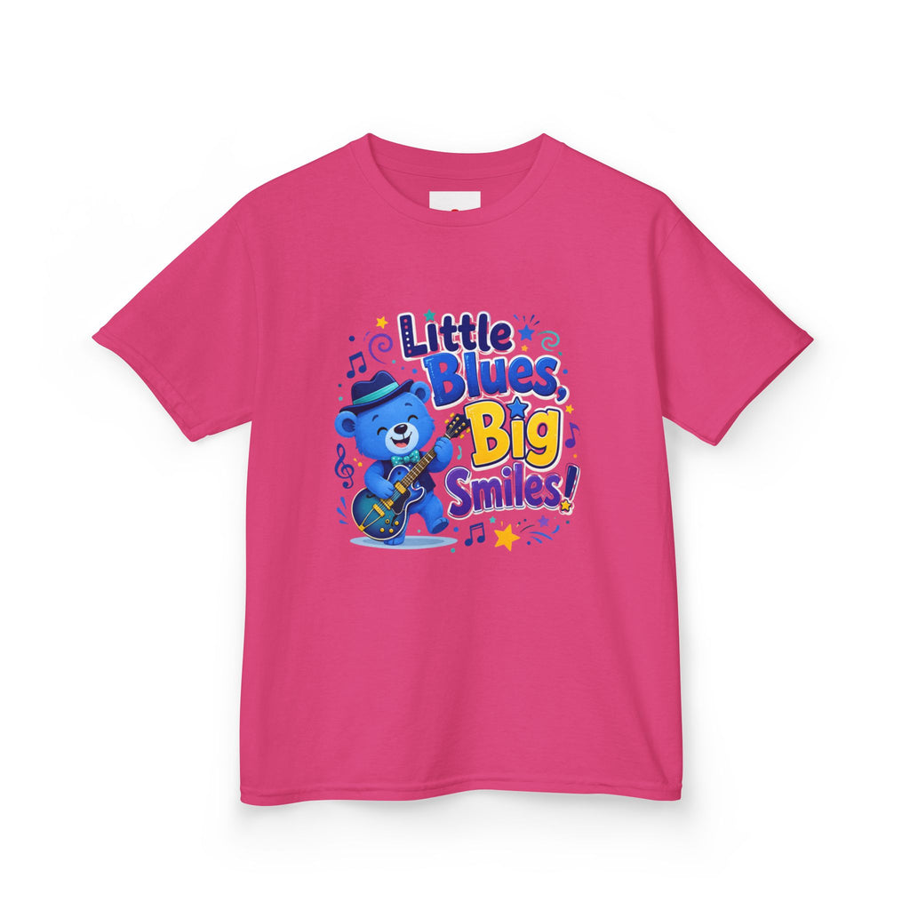 Kids Tee — "Little Blues, Big Smiles!" Guitar-Bear Graphic