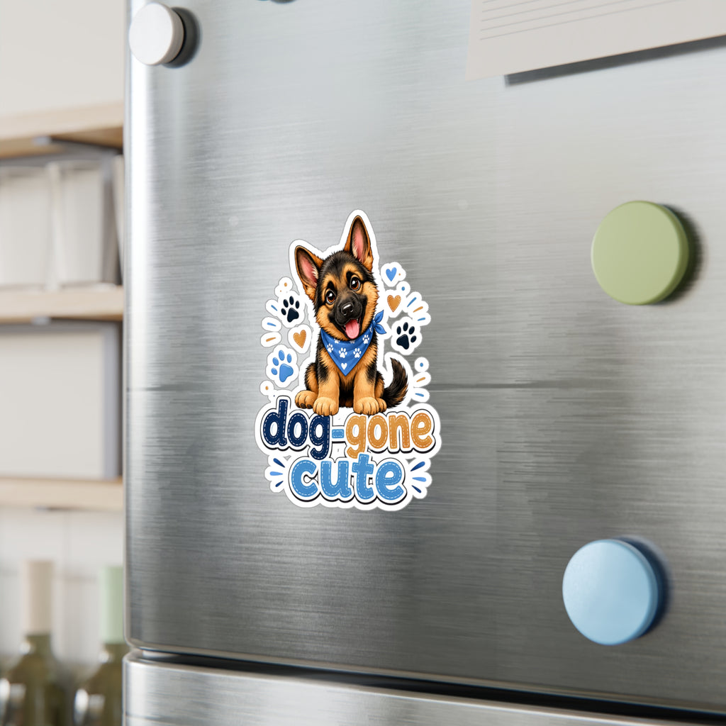 Dog-Gone Cute German Shepherd Sticker — Kiss-Cut Vinyl Decal